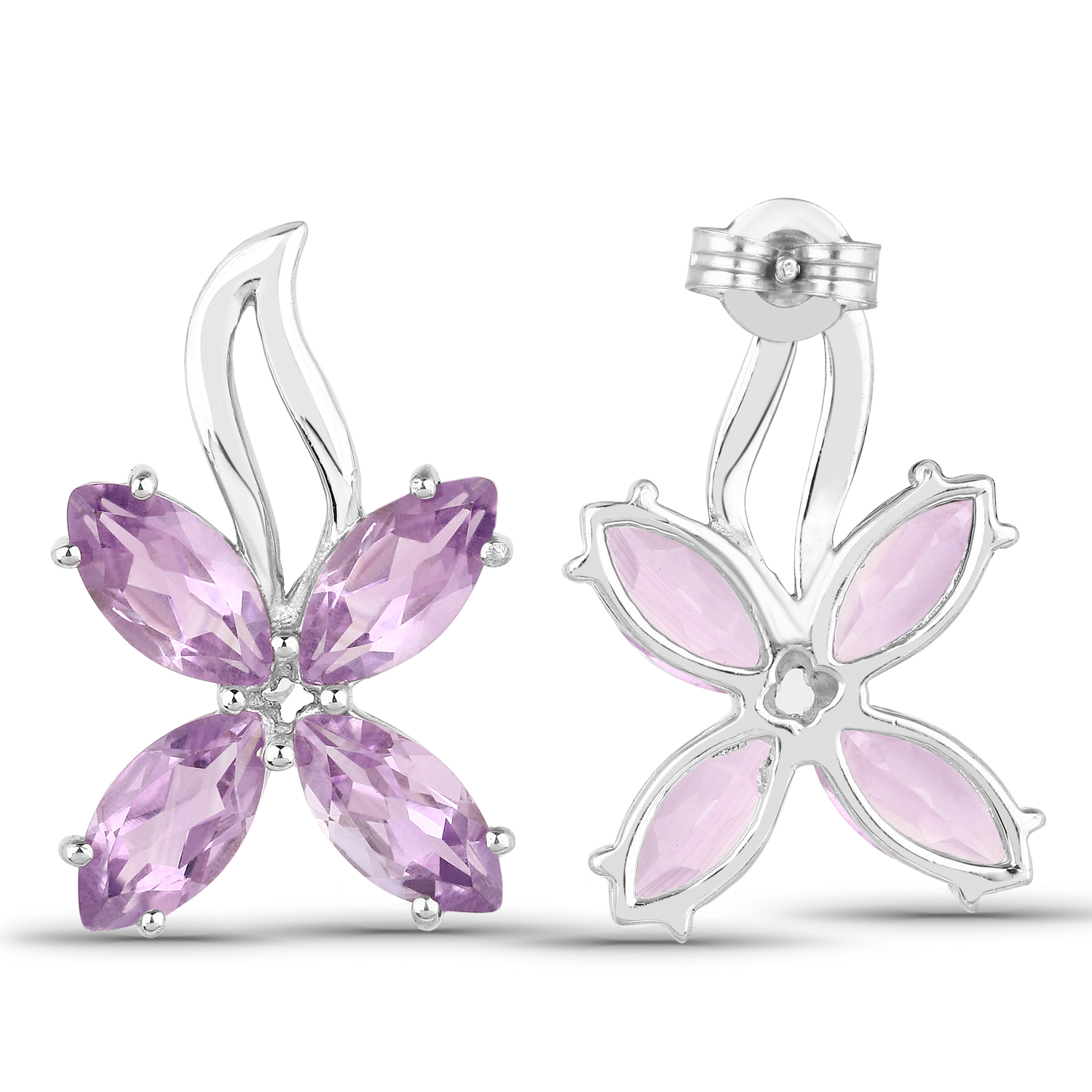 8.00 Carat Genuine Amethyst .925 Sterling Silver Earrings