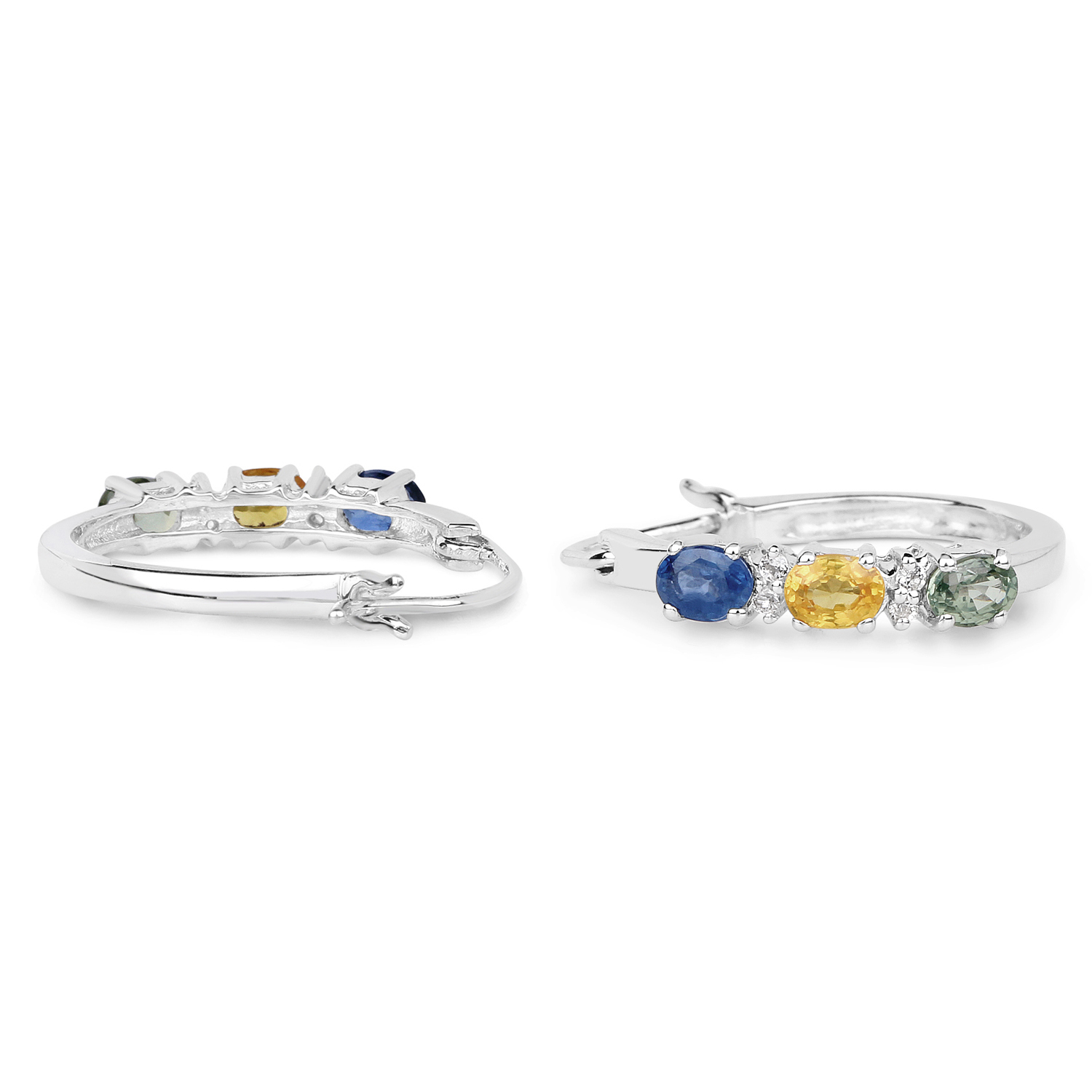 1.44 Carat Genuine Multi Stone .925 Sterling Silver Earrings
