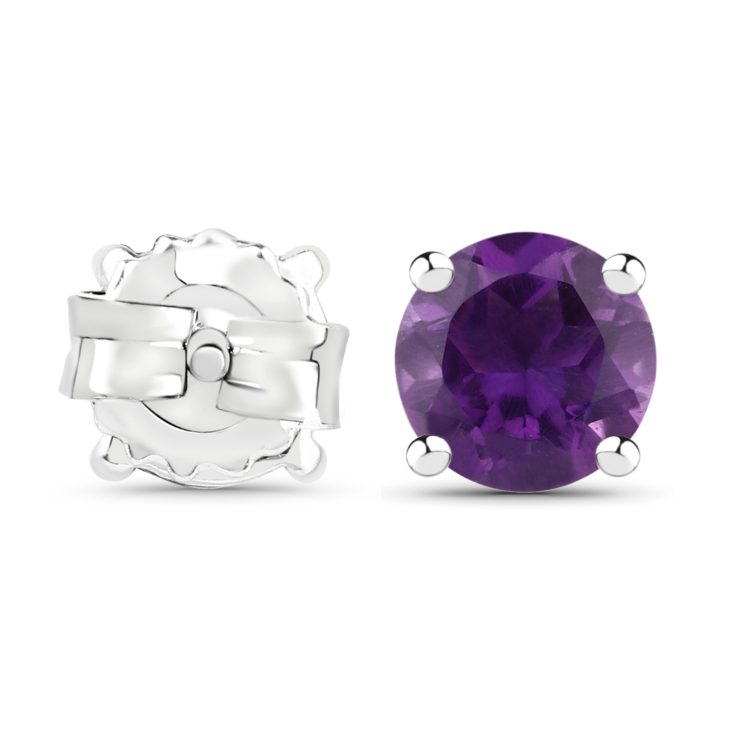 1.46 Carat Genuine Amethyst .925 Sterling Silver Earrings