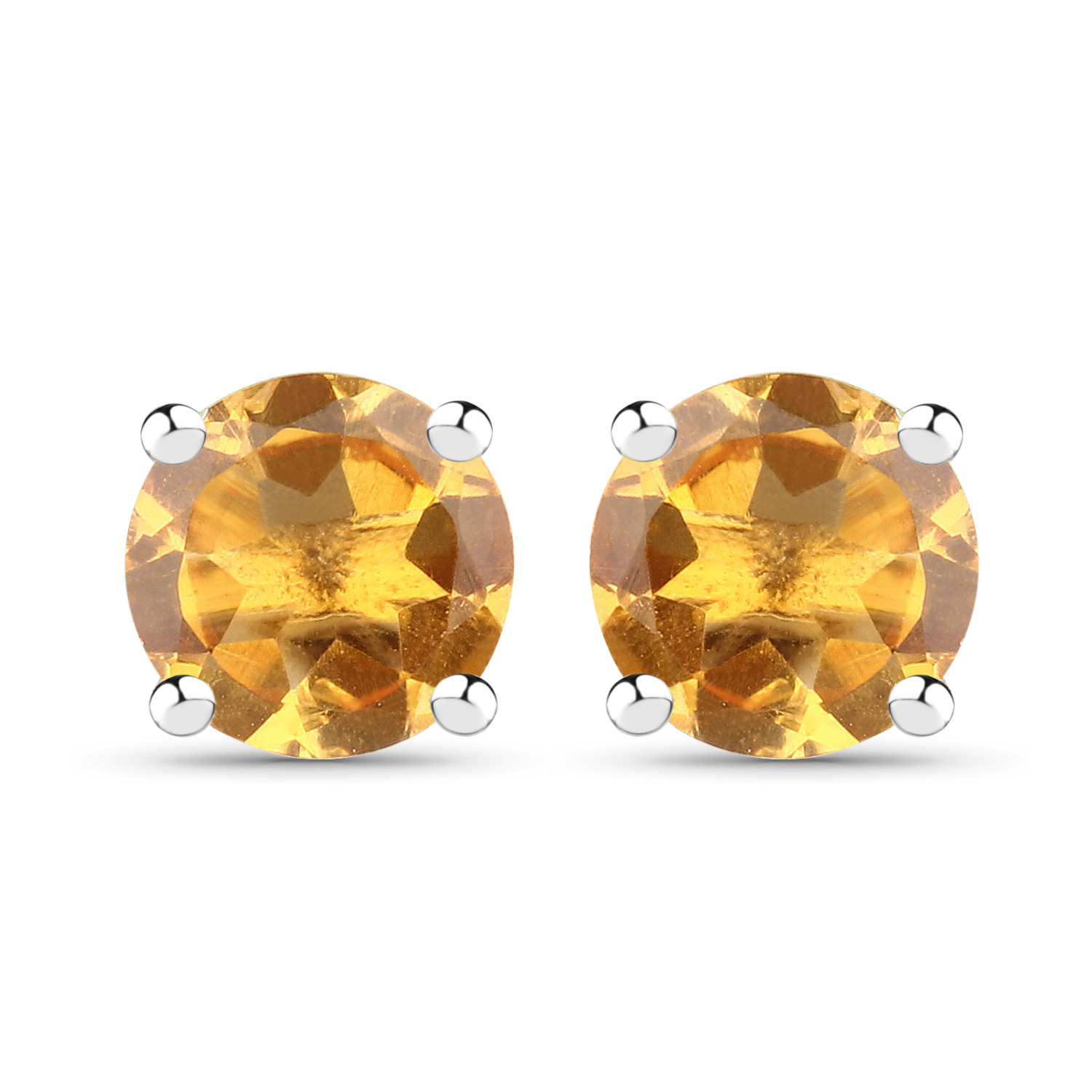 2.00 Carat Genuine Citrine .925 Sterling Silver Earrings