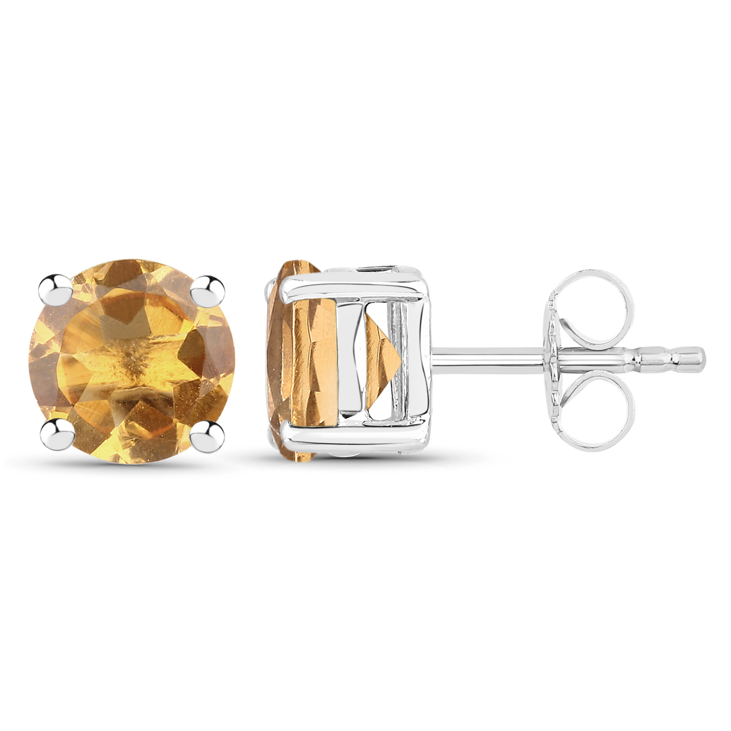 2.00 Carat Genuine Citrine .925 Sterling Silver Earrings