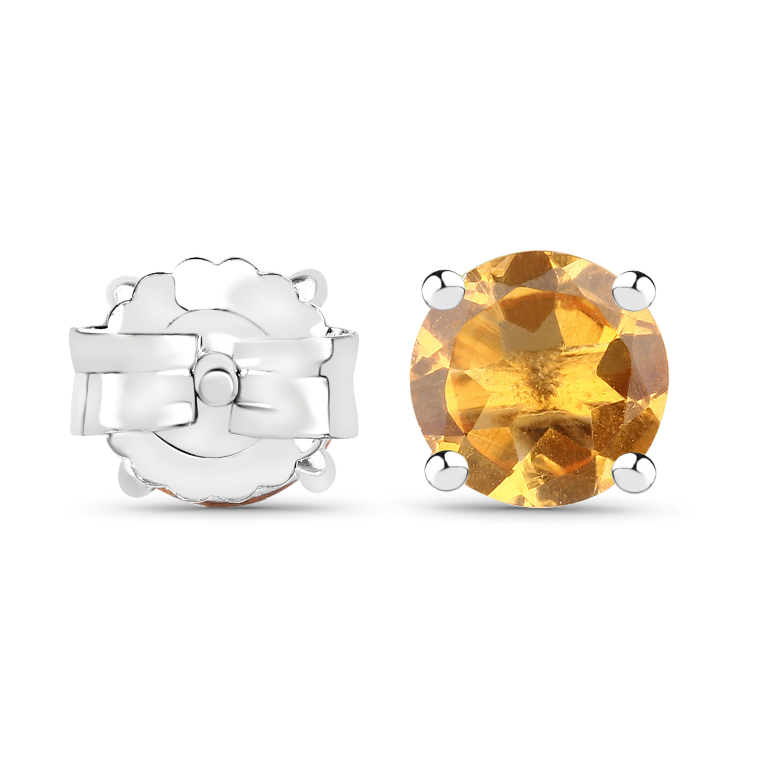 2.00 Carat Genuine Citrine .925 Sterling Silver Earrings