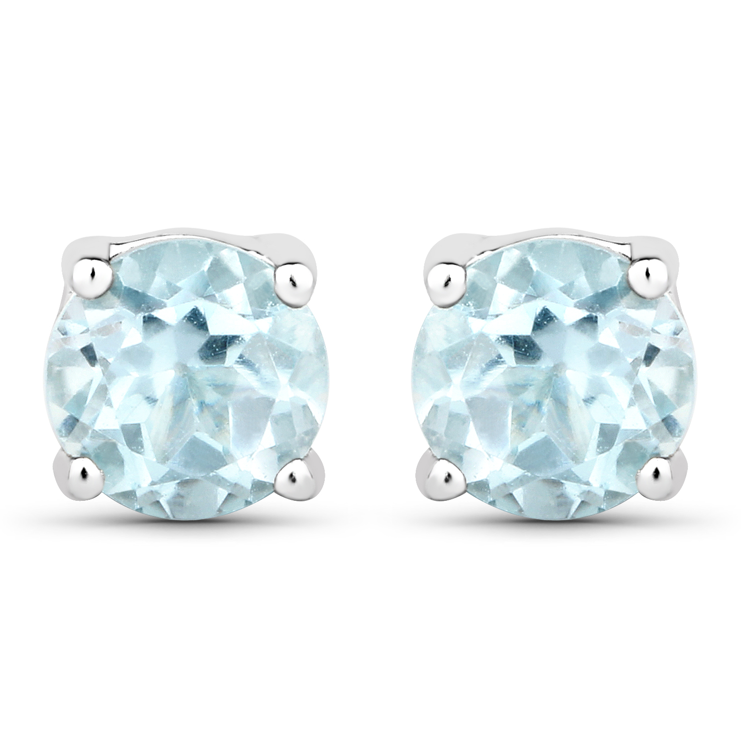 1.20 Carat Genuine Blue Topaz .925 Sterling Silver Earrings