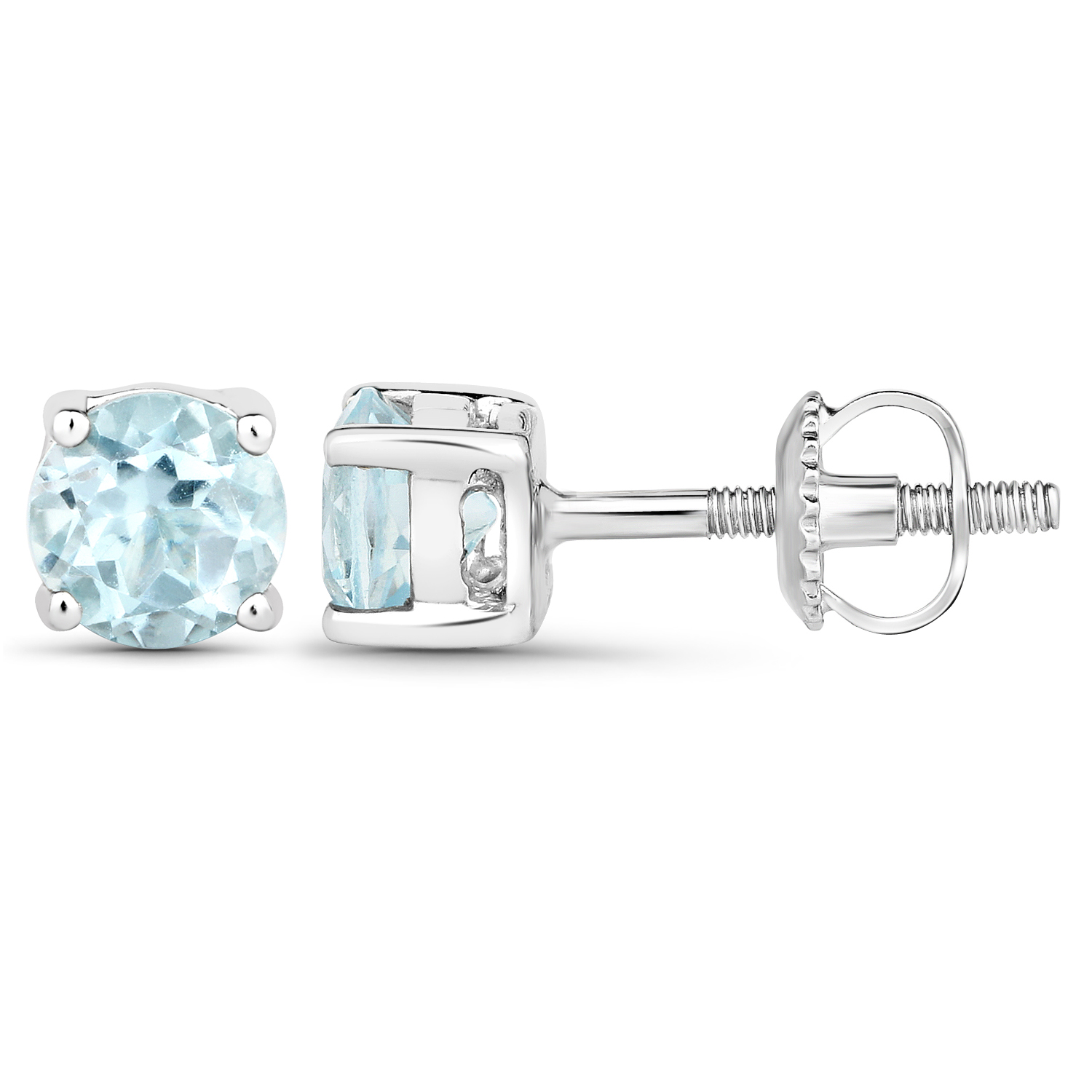 1.20 Carat Genuine Blue Topaz .925 Sterling Silver Earrings