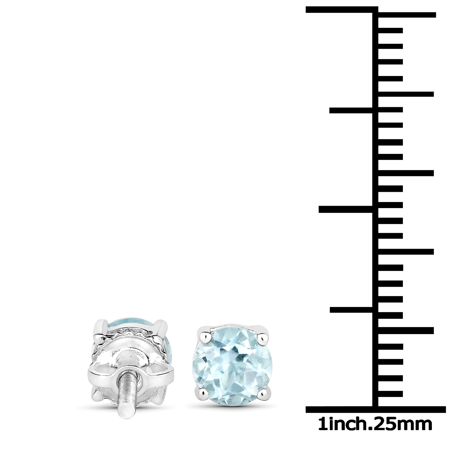 1.20 Carat Genuine Blue Topaz .925 Sterling Silver Earrings