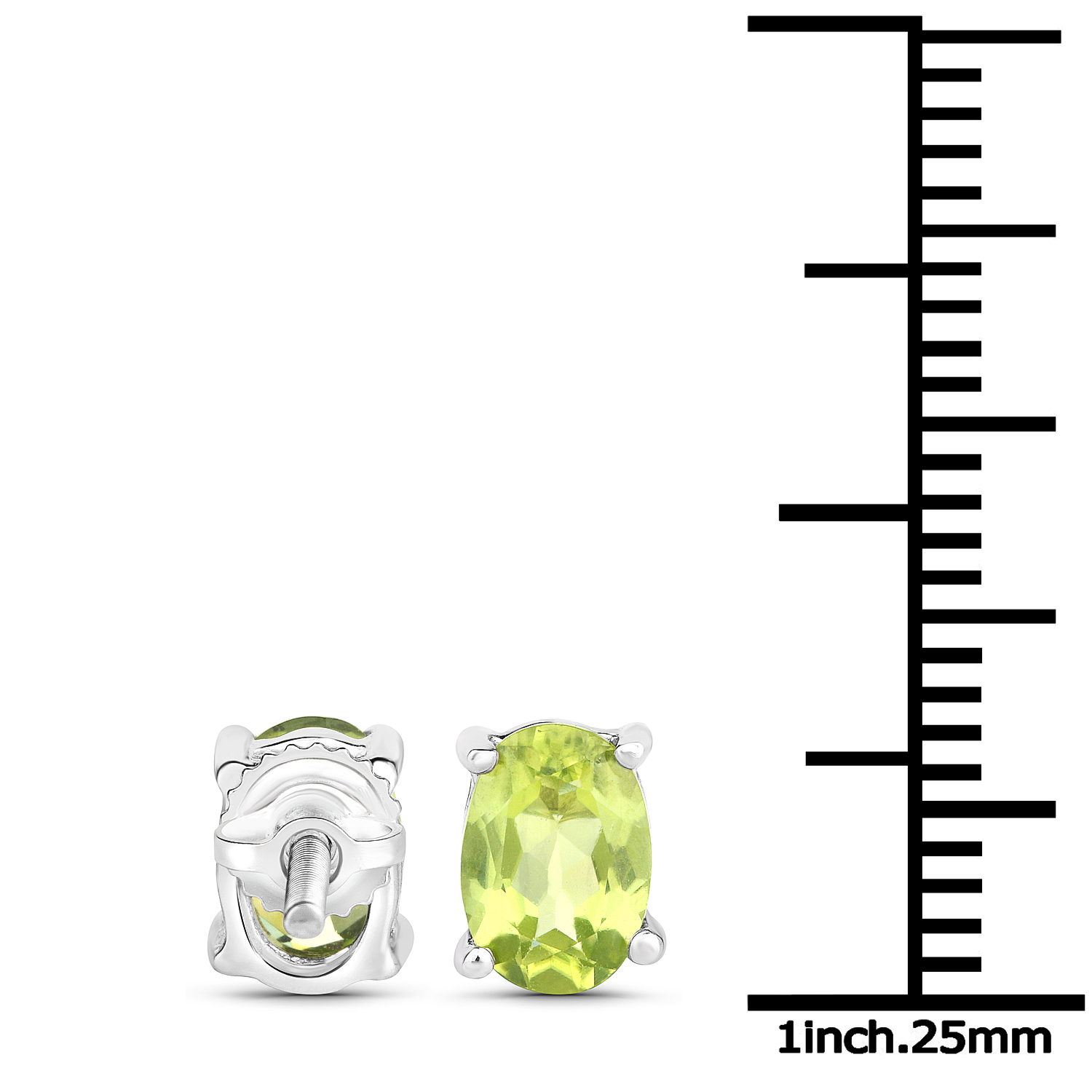 1.66 Carat Genuine Peridot .925 Sterling Silver Earrings