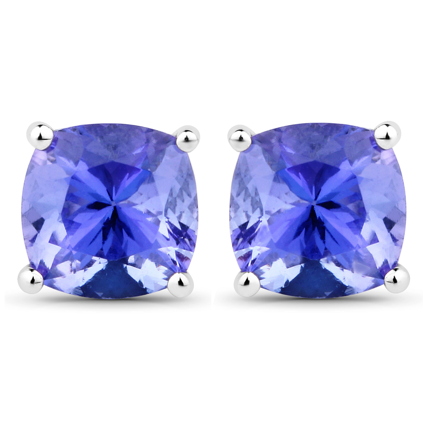 1.70 Carat Genuine Tanzanite 14K White Gold Earrings