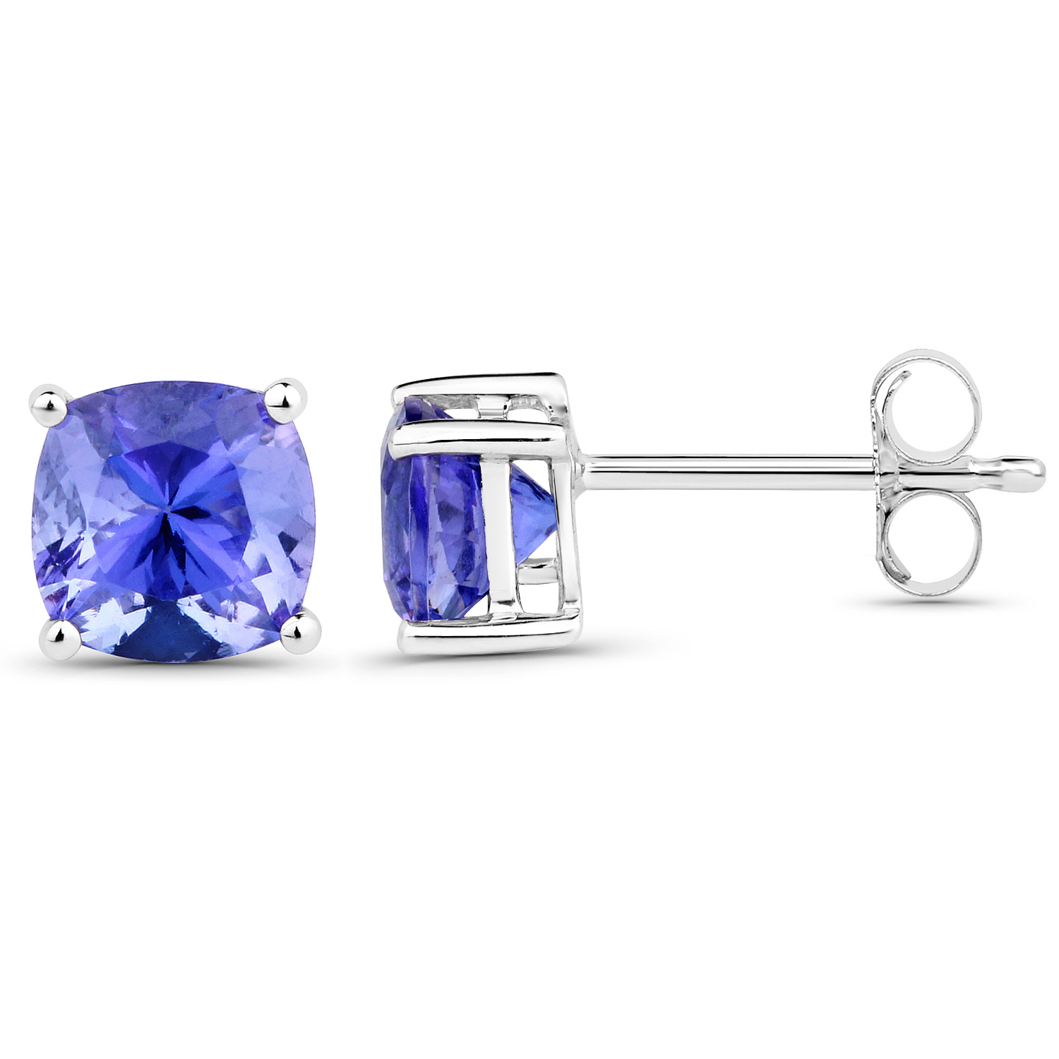 1.70 Carat Genuine Tanzanite 14K White Gold Earrings