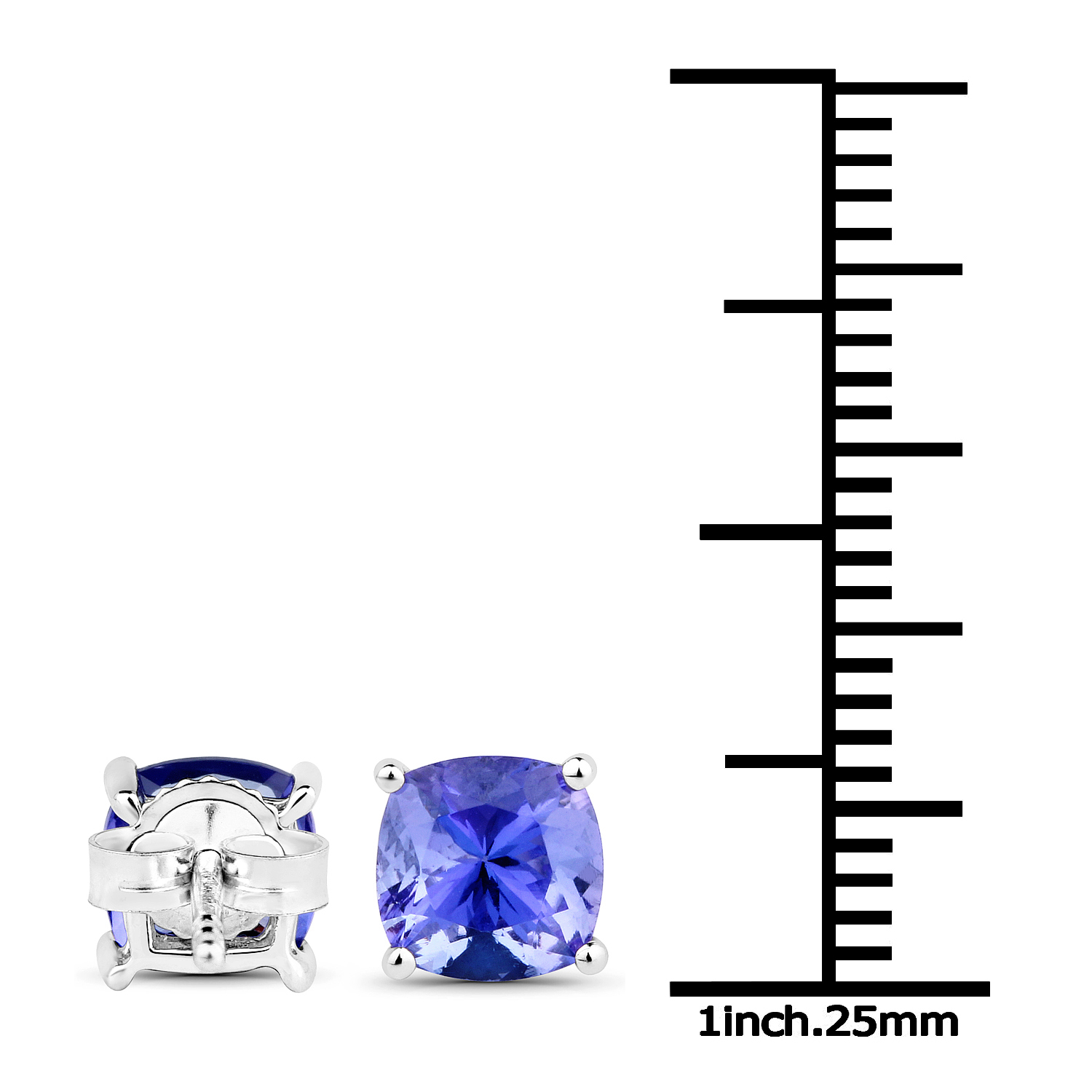 1.70 Carat Genuine Tanzanite 14K White Gold Earrings