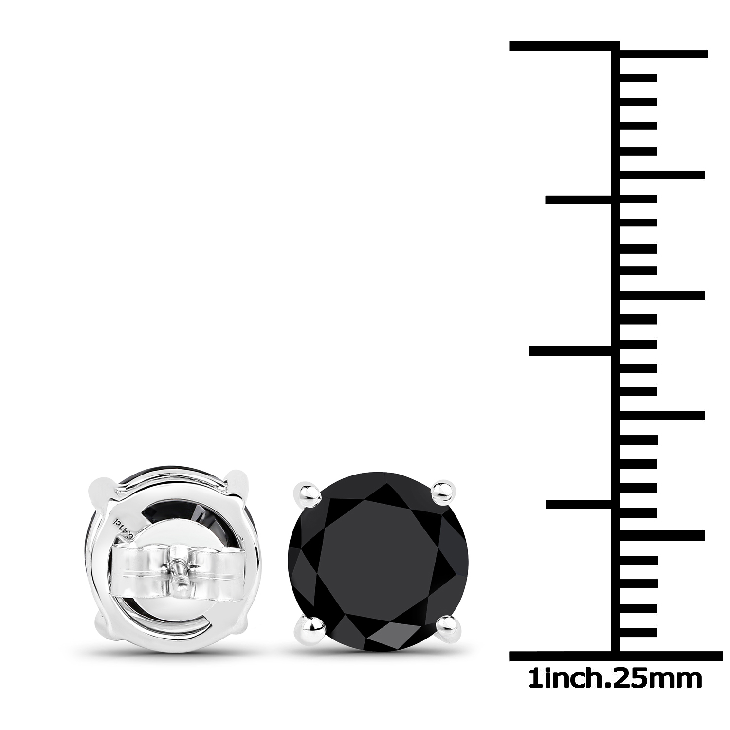 5.59 Carat Genuine Black Diamond 14K White Gold Earrings