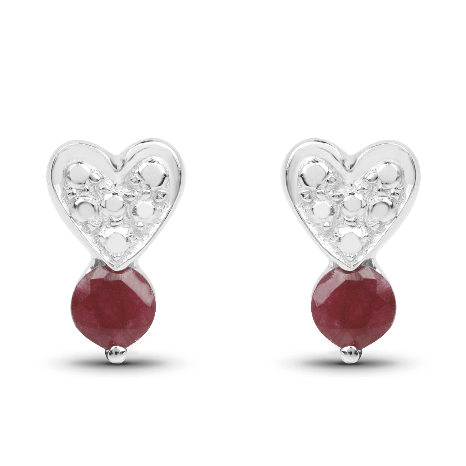 0.83 Carat Genuine Ruby .925 Sterling Silver Earrings