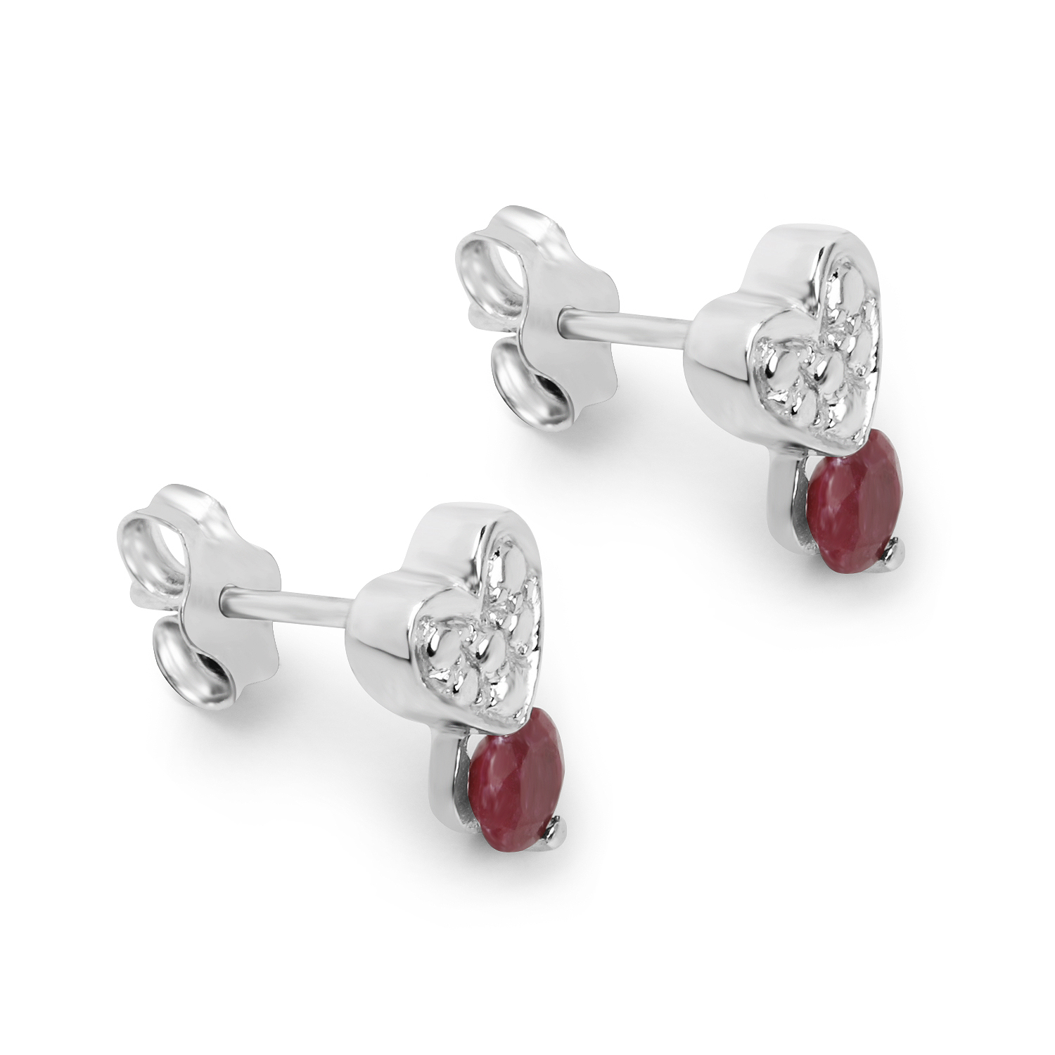 0.83 Carat Genuine Ruby .925 Sterling Silver Earrings