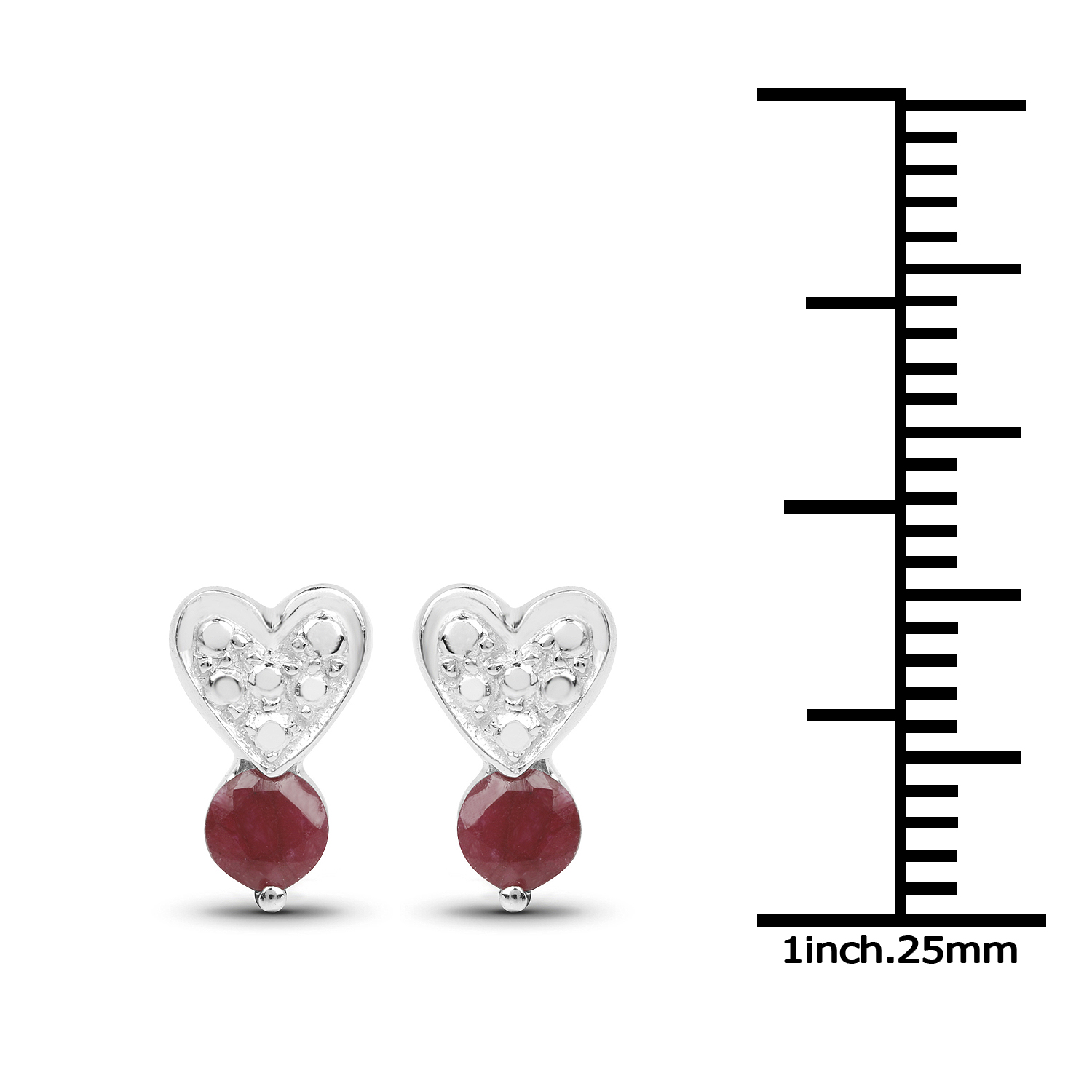 0.83 Carat Genuine Ruby .925 Sterling Silver Earrings