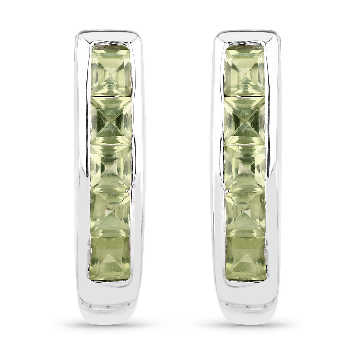 1.60 Carat Genuine Peridot .925 Sterling Silver Earrings