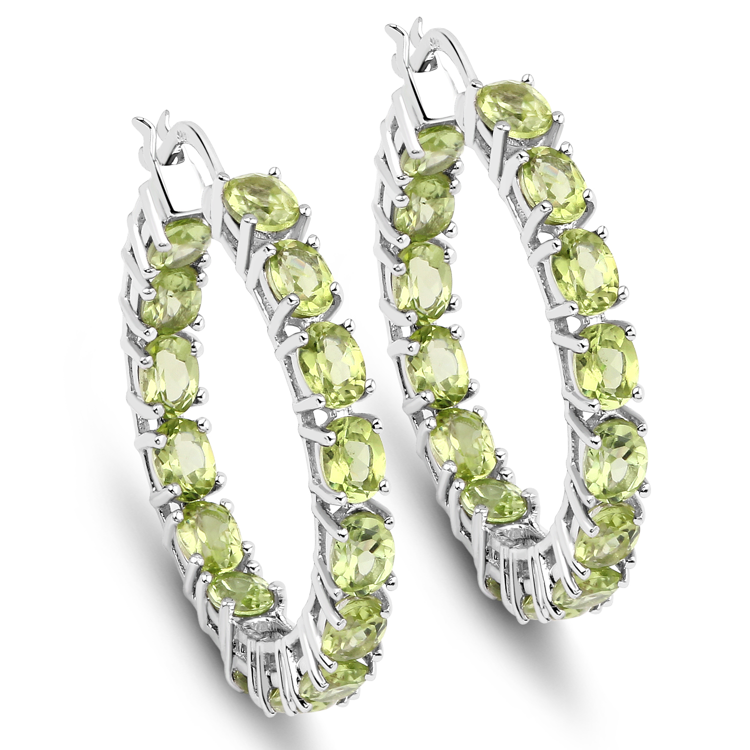 5.10 Carat Genuine Peridot .925 Sterling Silver Earrings