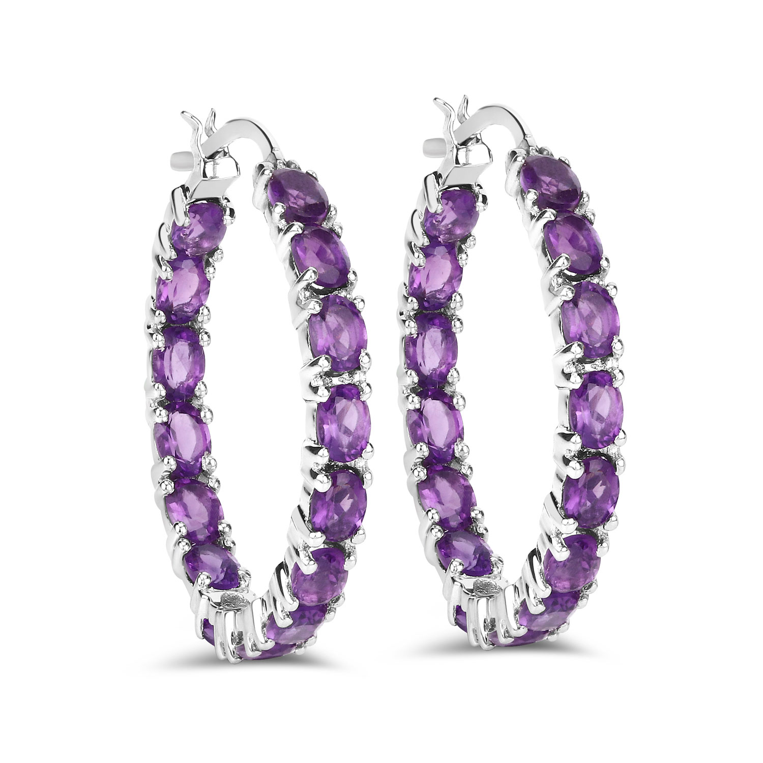 4.80 Carat Genuine Amethyst .925 Sterling Silver Earrings