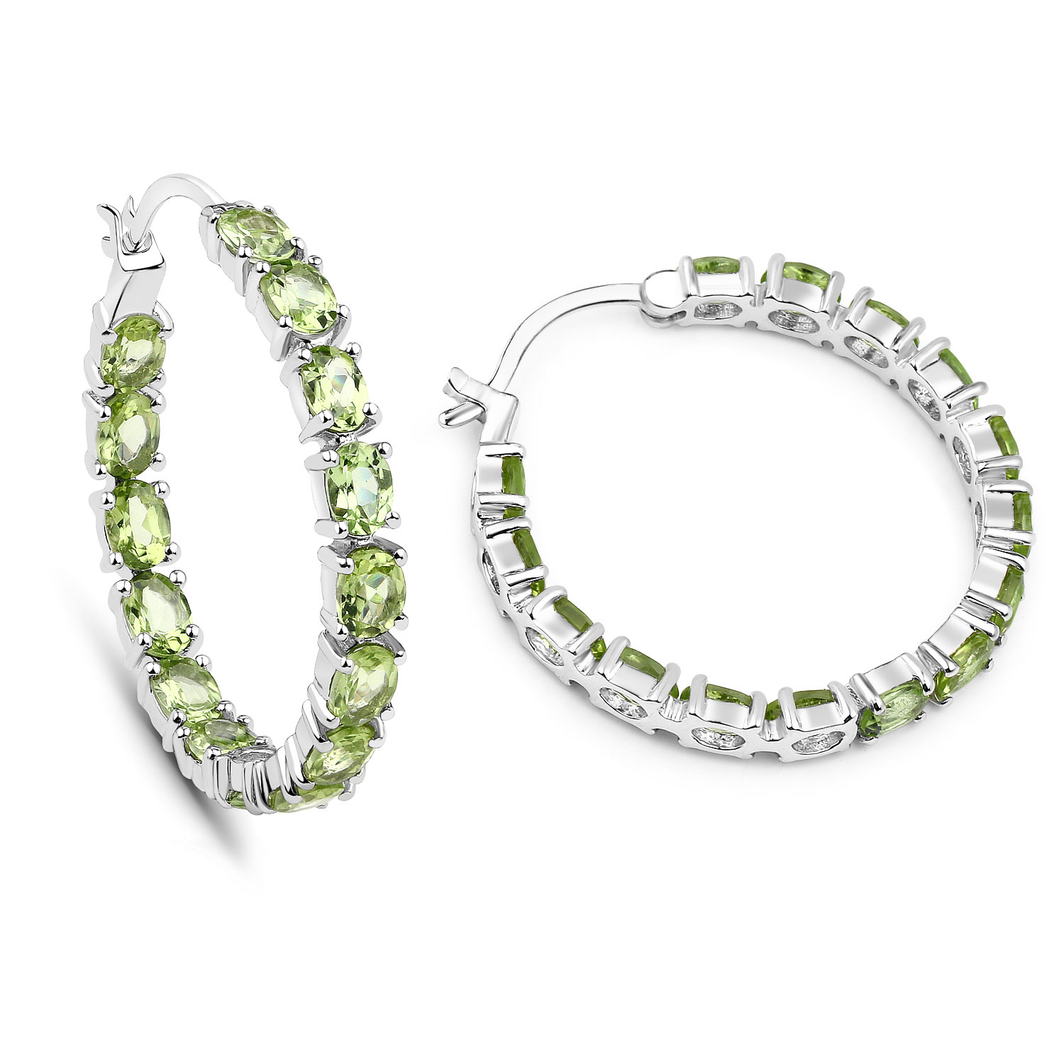 5.10 Carat Genuine Peridot .925 Sterling Silver Earrings