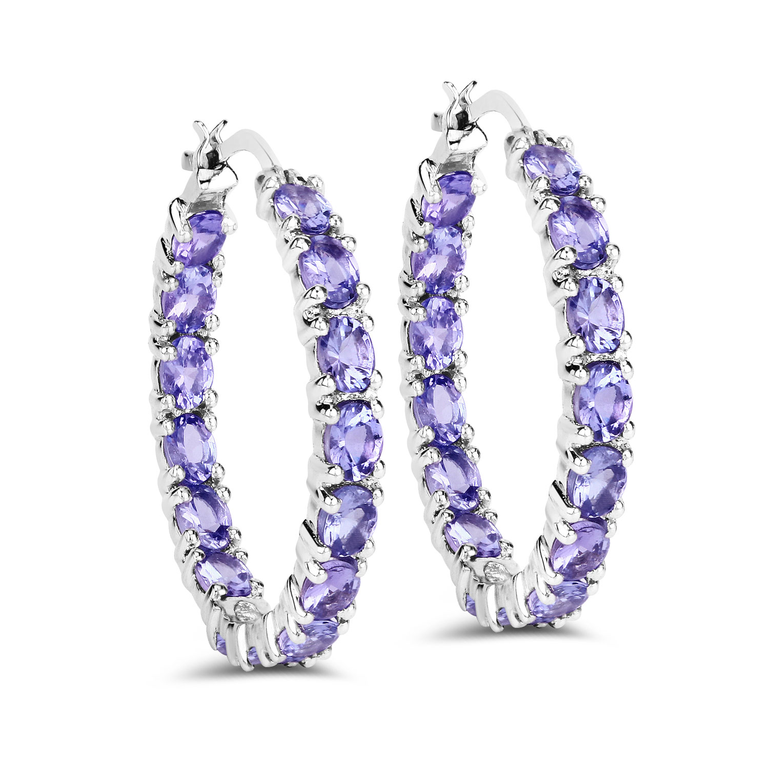 5.10 Carat Genuine Tanzanite Sterling Silver Earrings