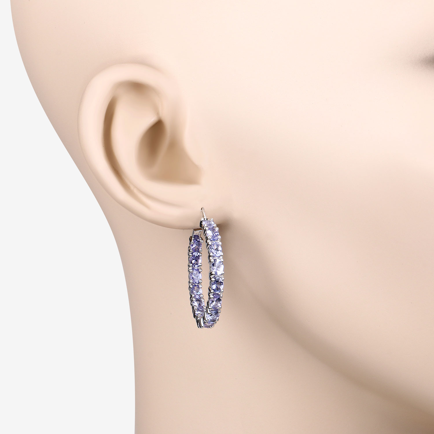 5.10 Carat Genuine Tanzanite Sterling Silver Earrings