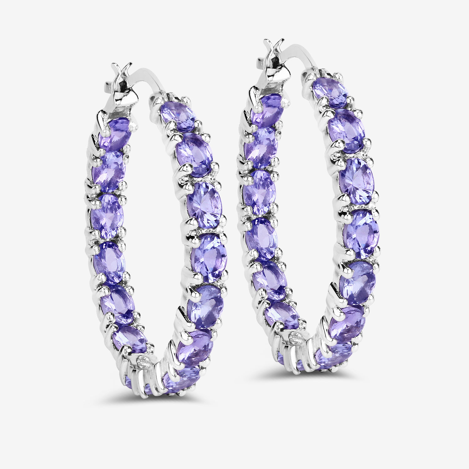 5.10 Carat Genuine Tanzanite Sterling Silver Earrings
