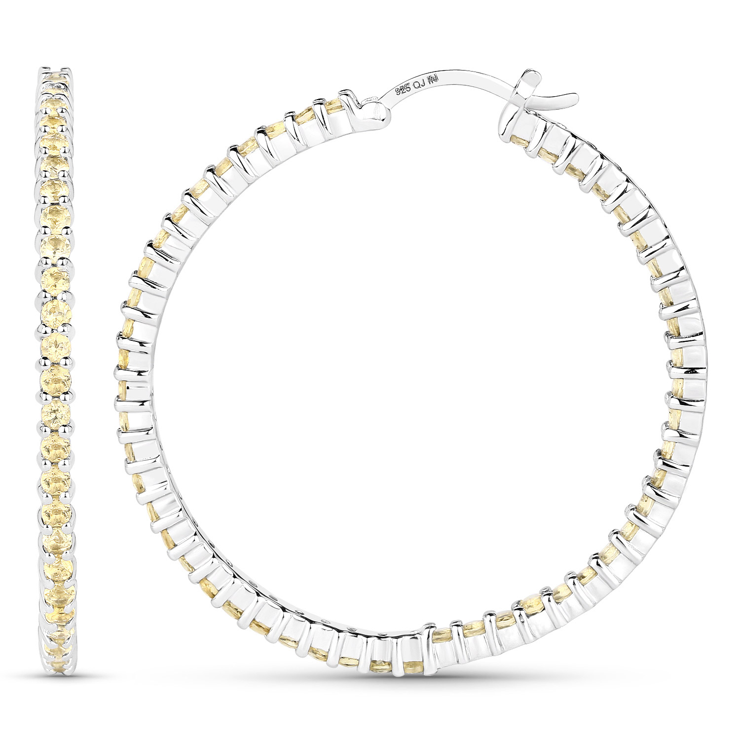 3.10 Carat Genuine Citrine .925 Sterling Silver Earrings