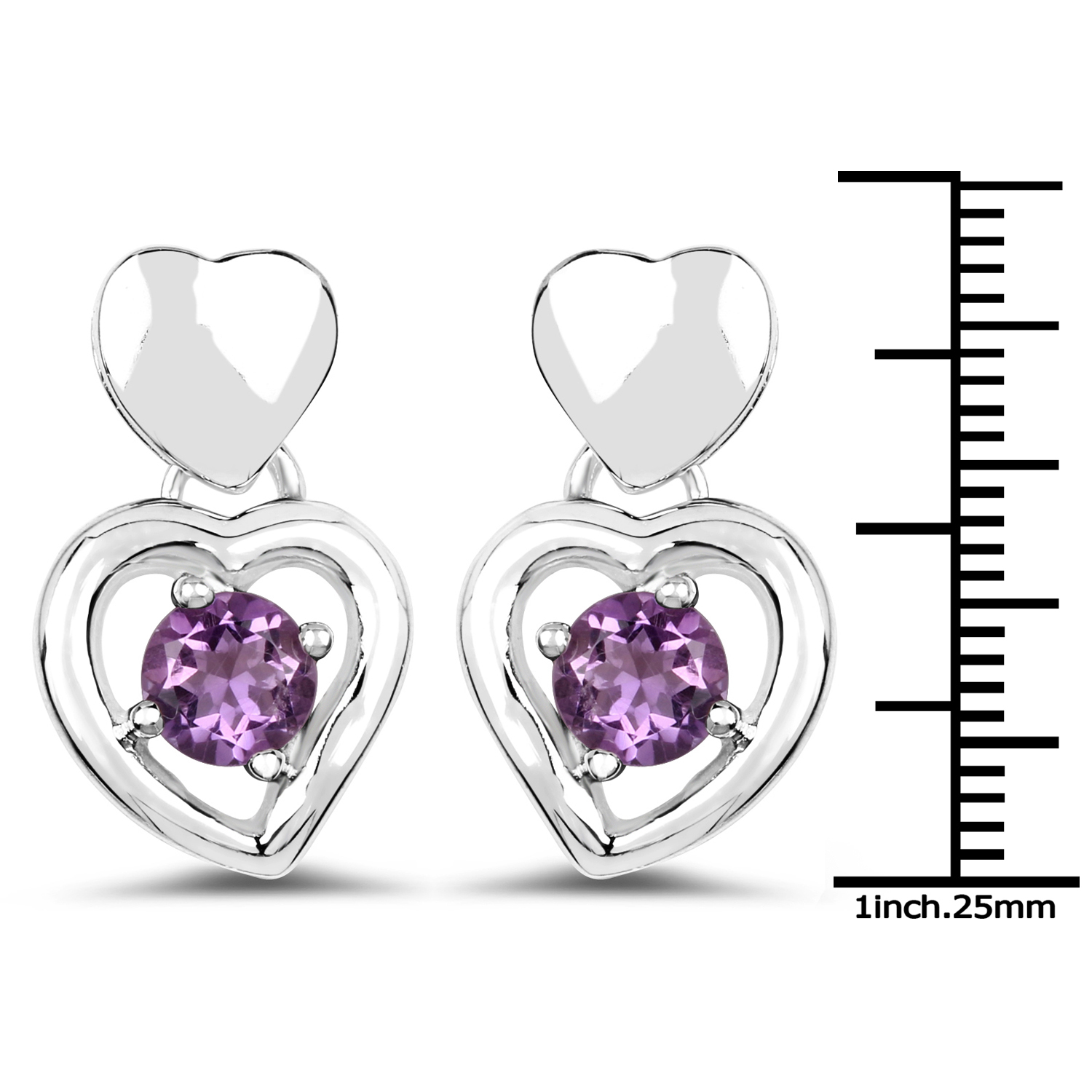 1.46 Carat Genuine Amethyst .925 Sterling Silver Earrings