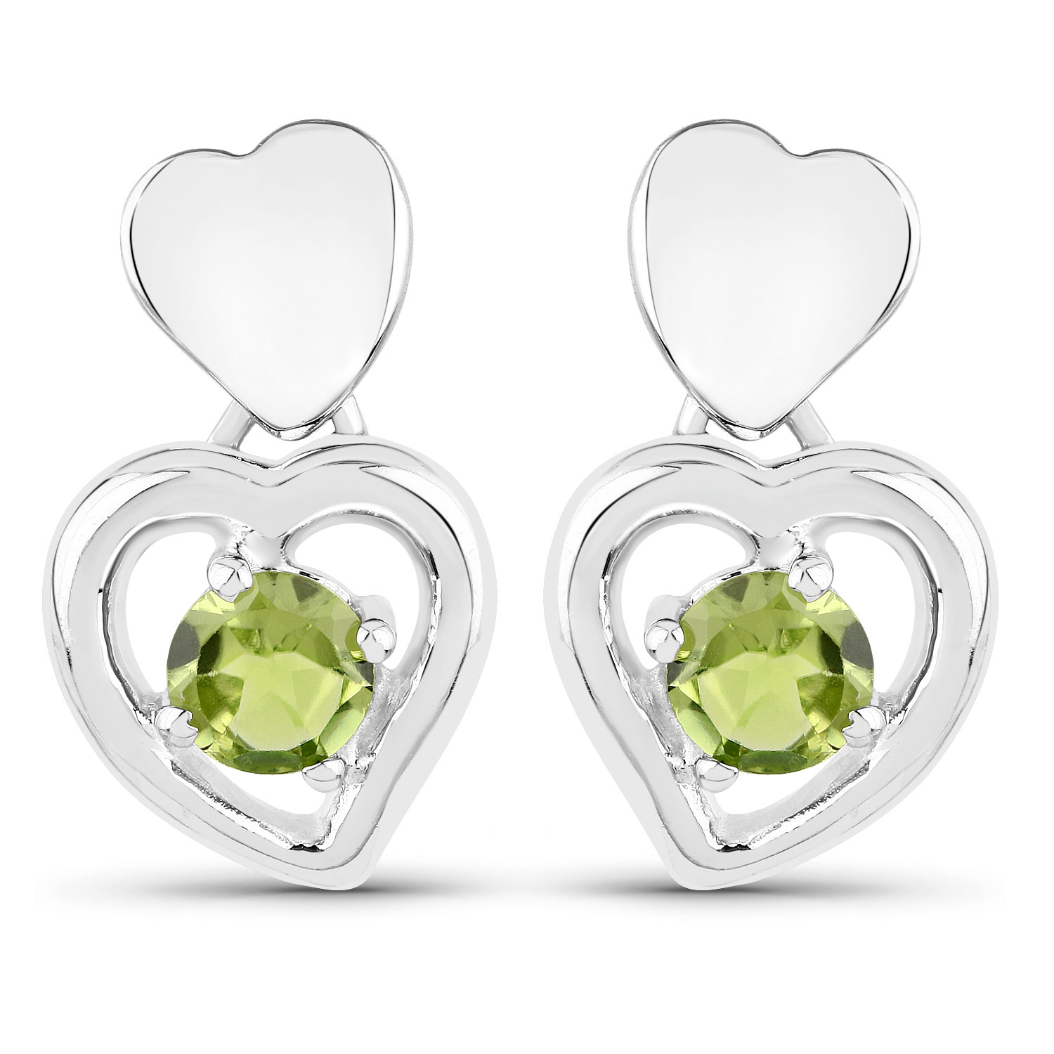 1.60 Carat Genuine Peridot .925 Sterling Silver Earrings