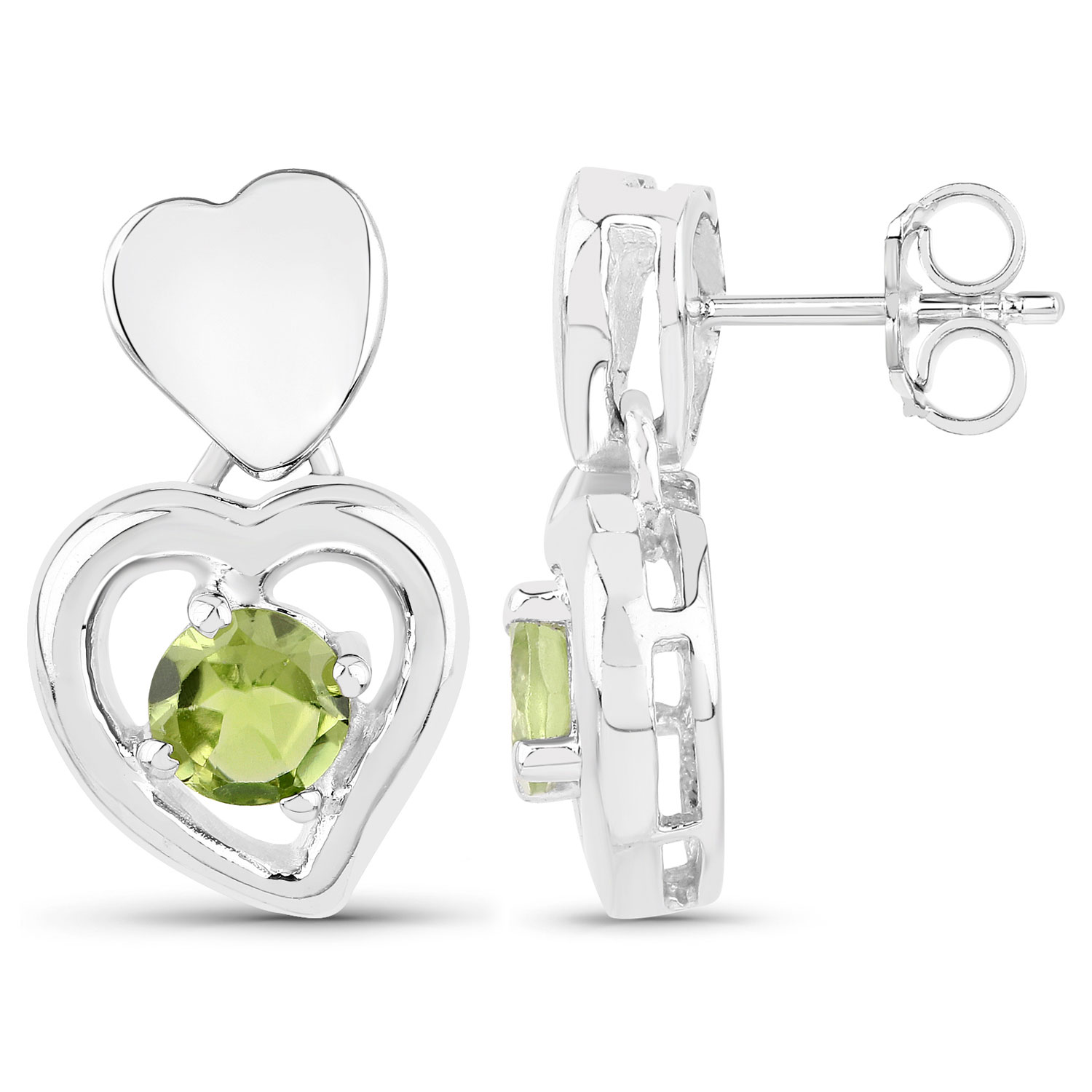 1.60 Carat Genuine Peridot .925 Sterling Silver Earrings