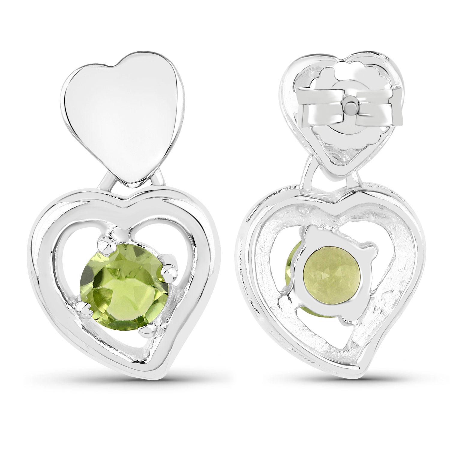 1.60 Carat Genuine Peridot .925 Sterling Silver Earrings