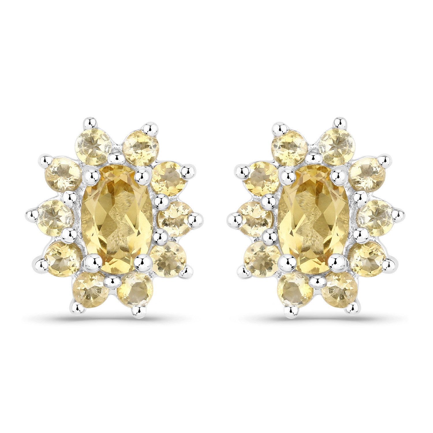 1.48 Carat Genuine Citrine .925 Sterling Silver Earrings