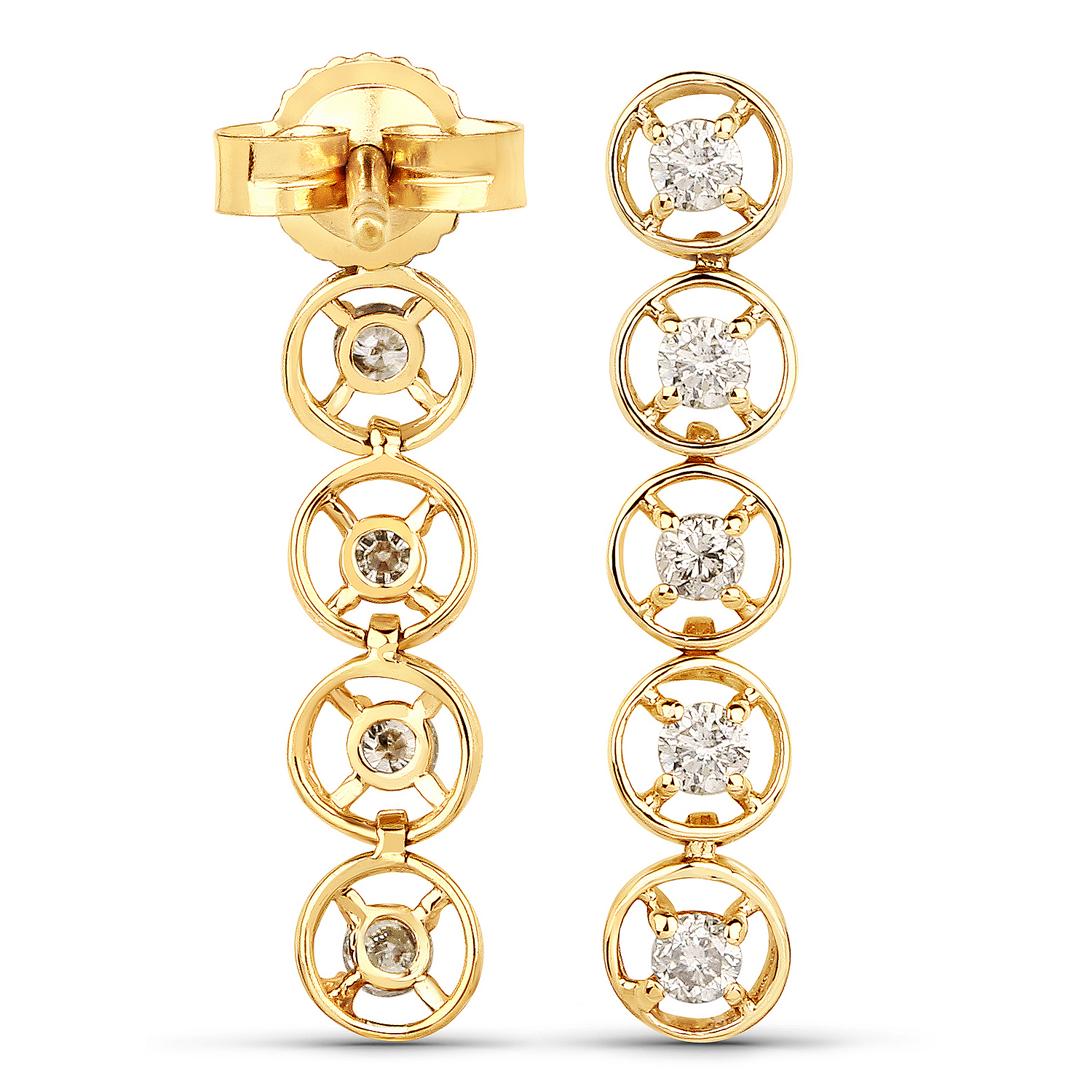 0.25 Carat Genuine Diamond 10K Yellow Gold Earrings