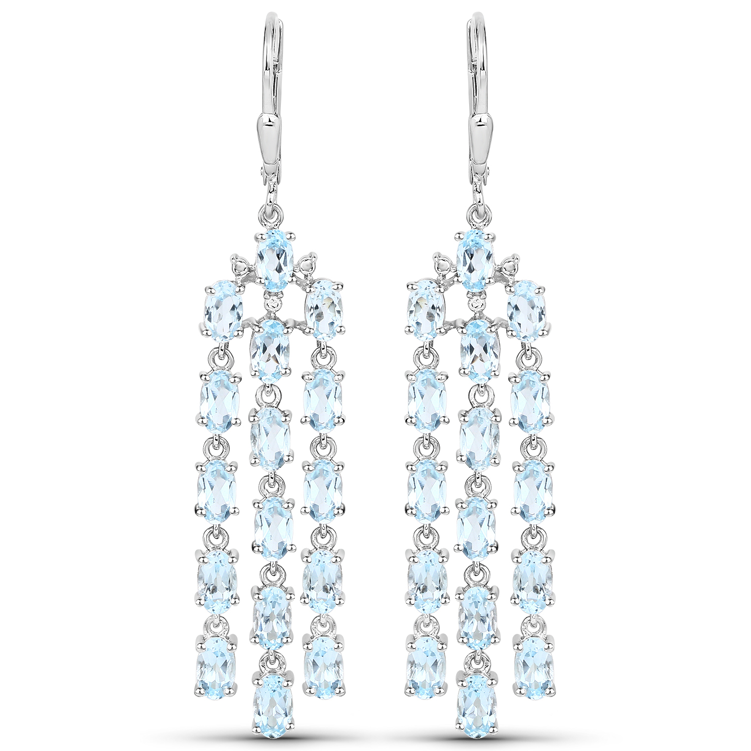 8.00 Carat Genuine Blue Topaz .925 Sterling Silver Earrings