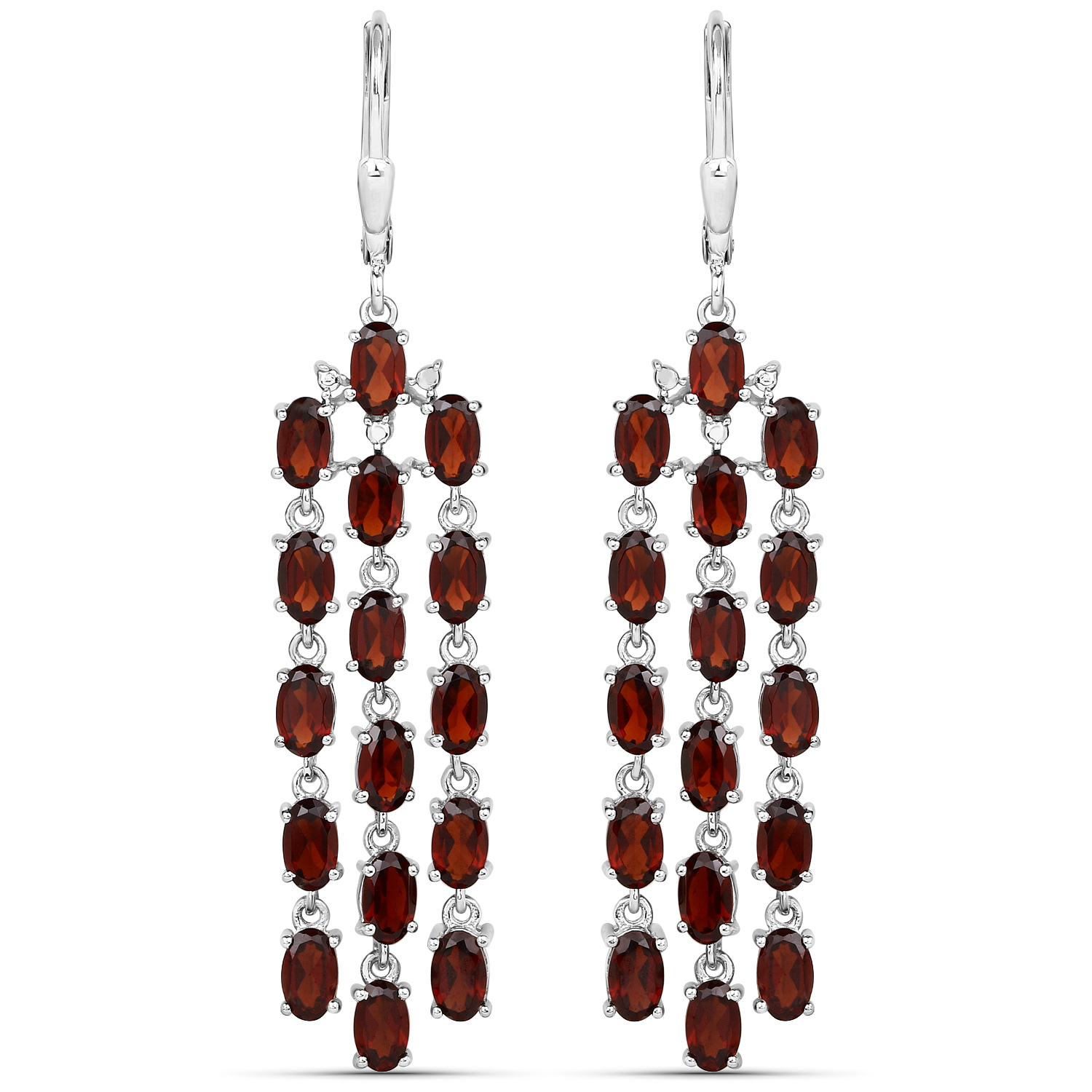 8.96 Carat Genuine Garnet .925 Sterling Silver Earrings
