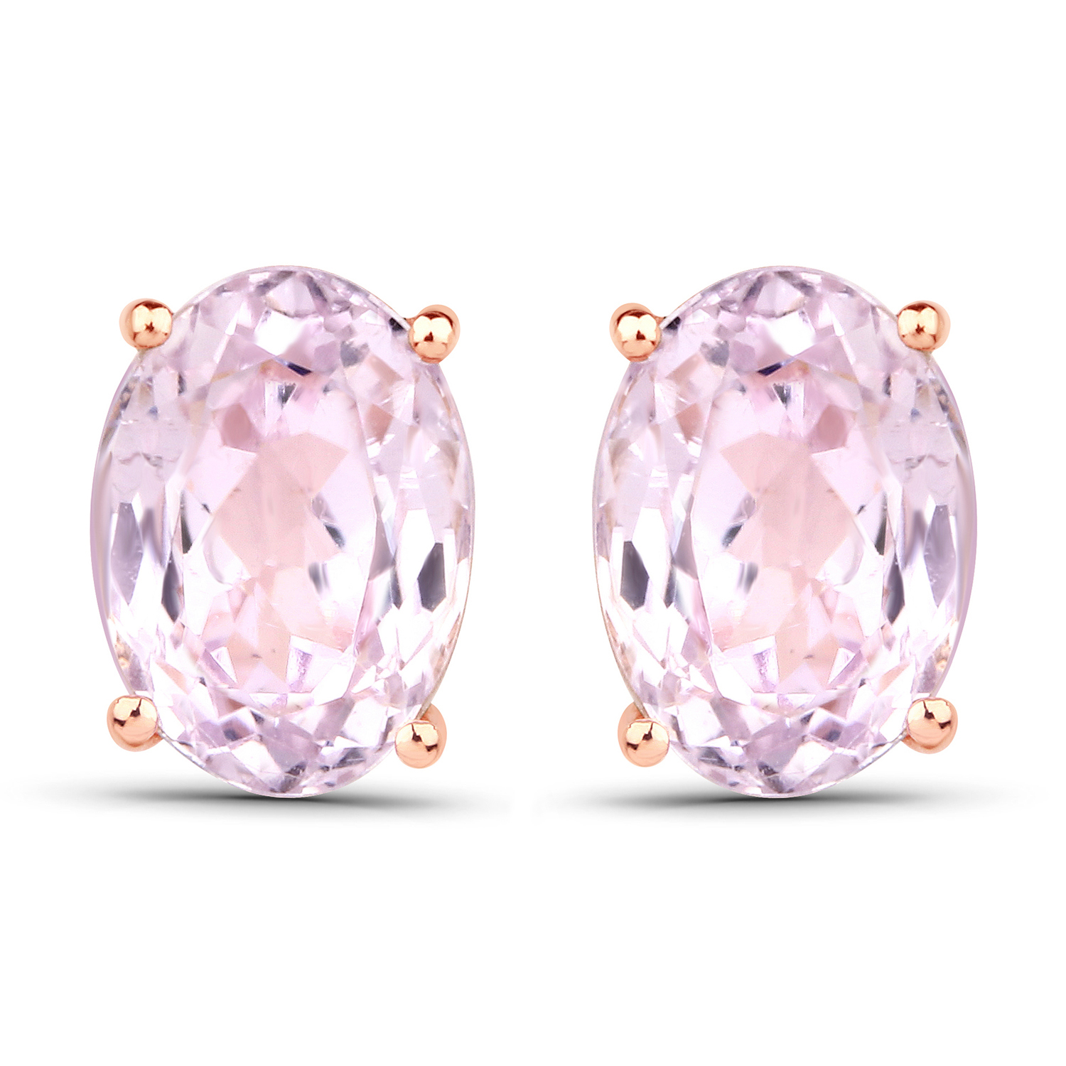 2.32 Carat Genuine Kunzite 14K Rose Gold Earrings