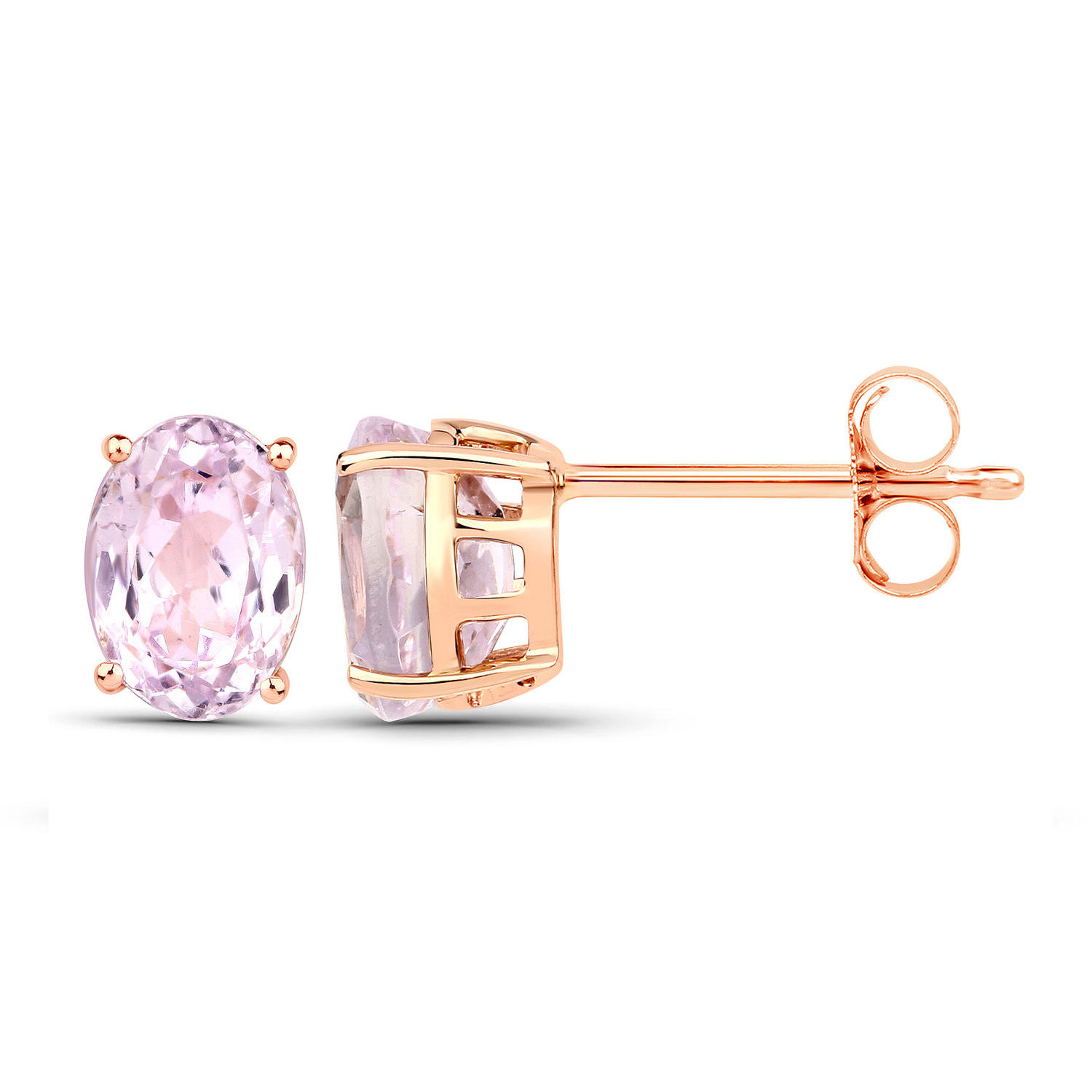 2.32 Carat Genuine Kunzite 14K Rose Gold Earrings