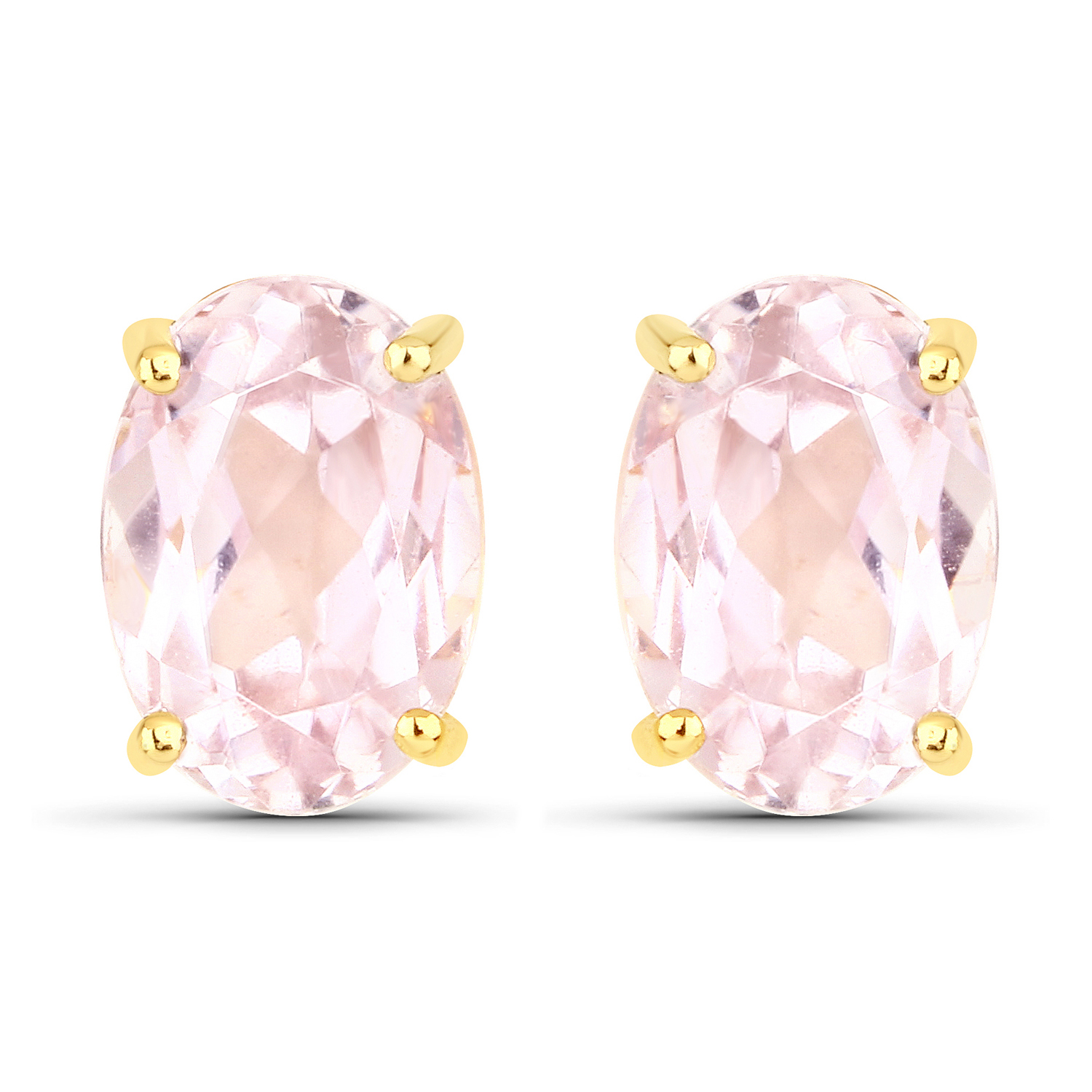 2.32 Carat Genuine Kunzite 14K Yellow Gold Earrings