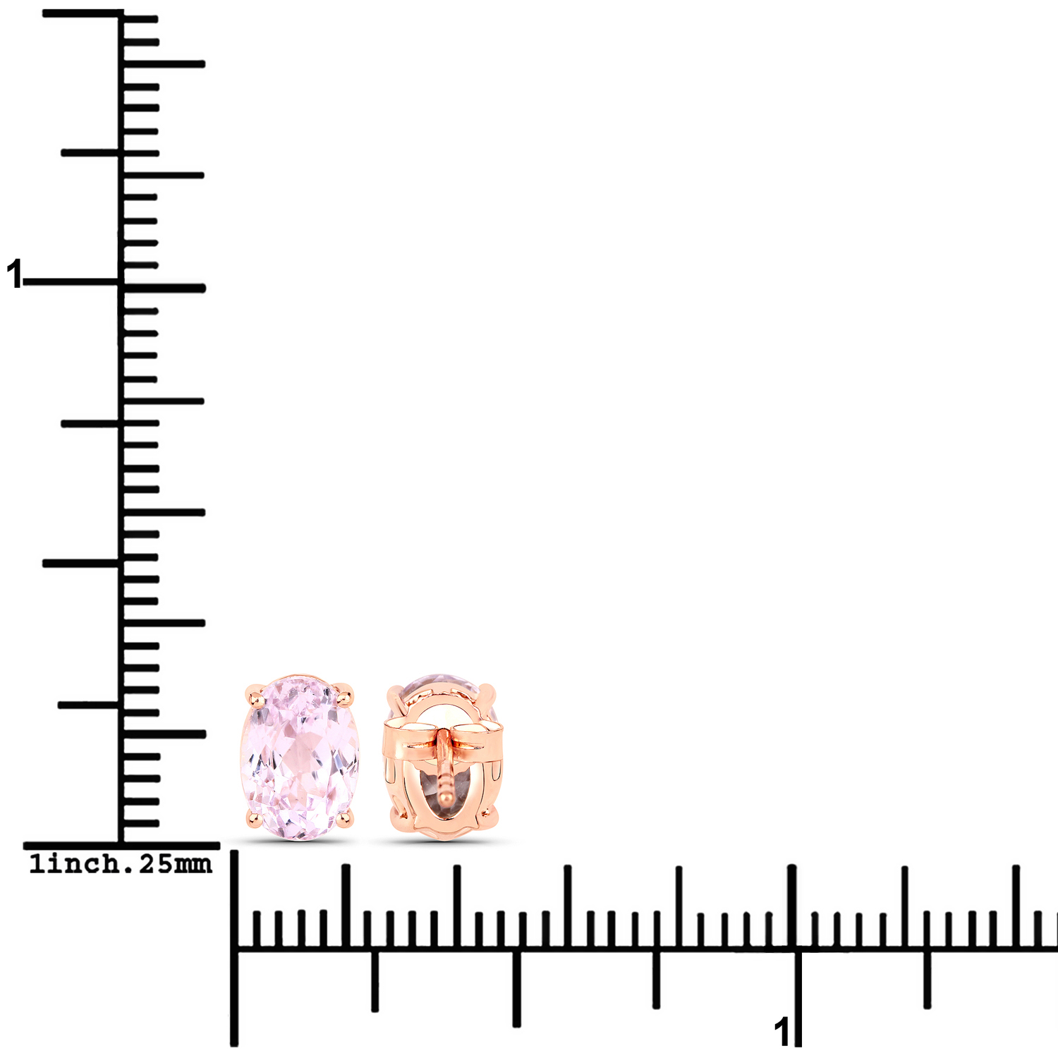 3.72 Carat Genuine Kunzite 14K Rose Gold Earrings