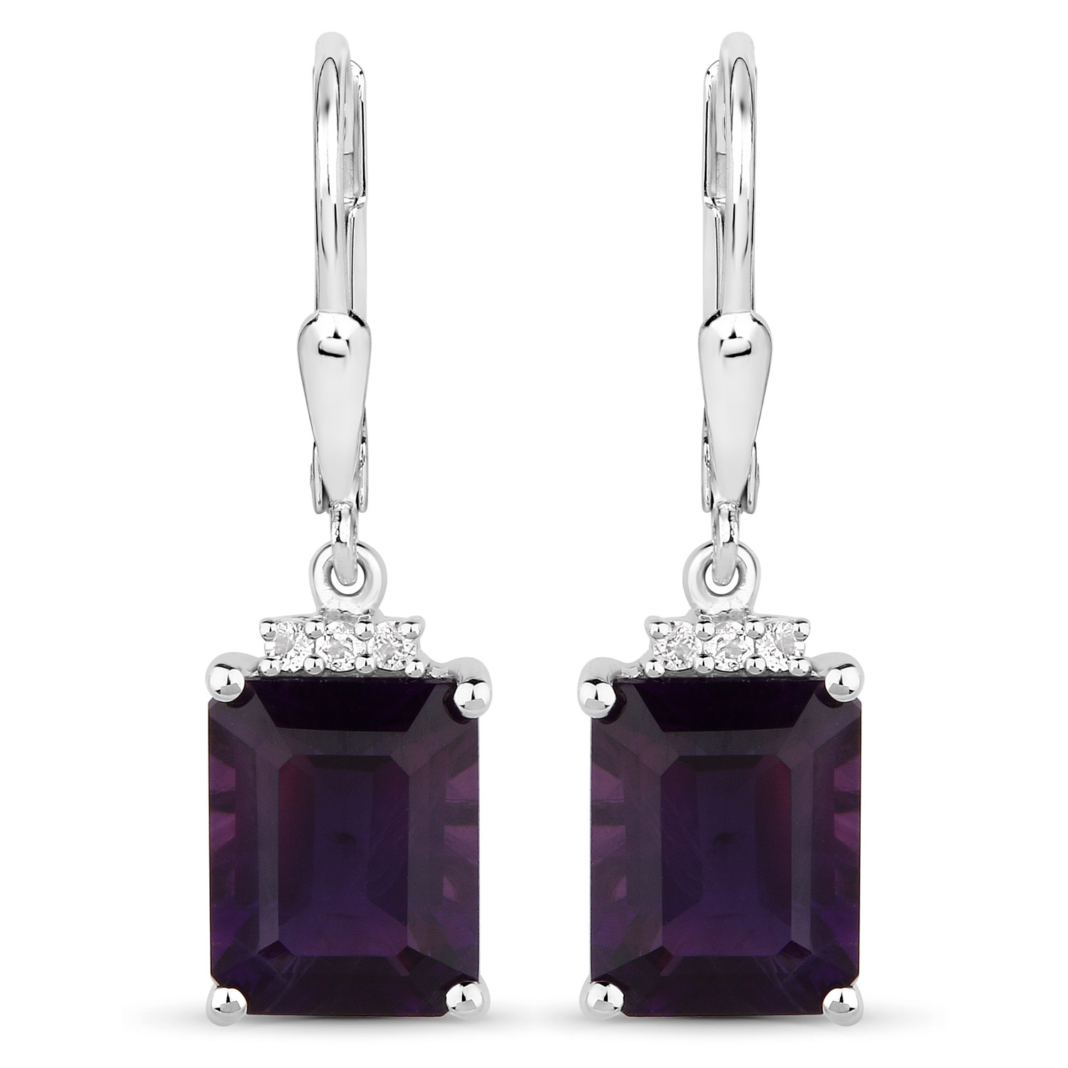 6.63 Carat Genuine Amethyst .925 Sterling Silver Earrings