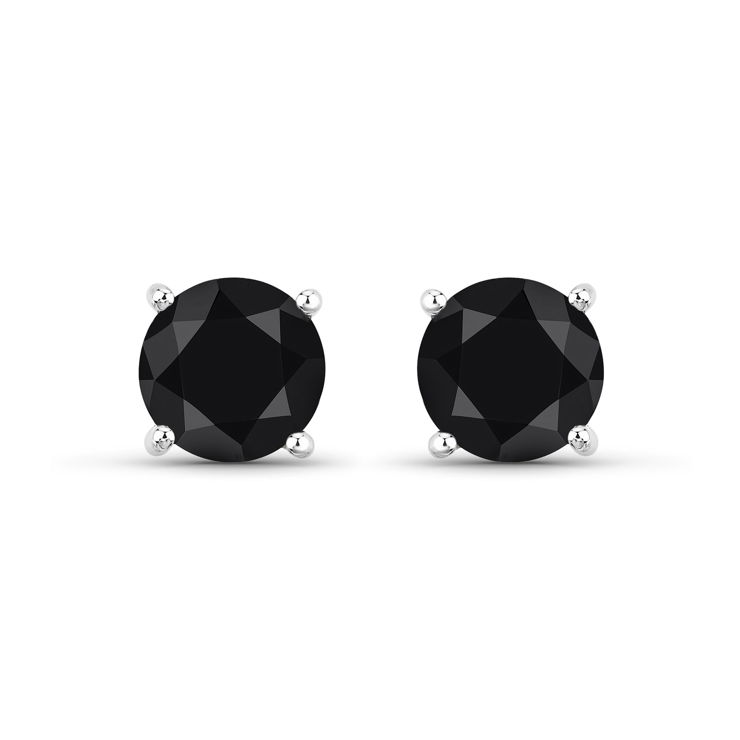 1.50 Carat Genuine Black Diamond .925 Sterling Silver Earrings