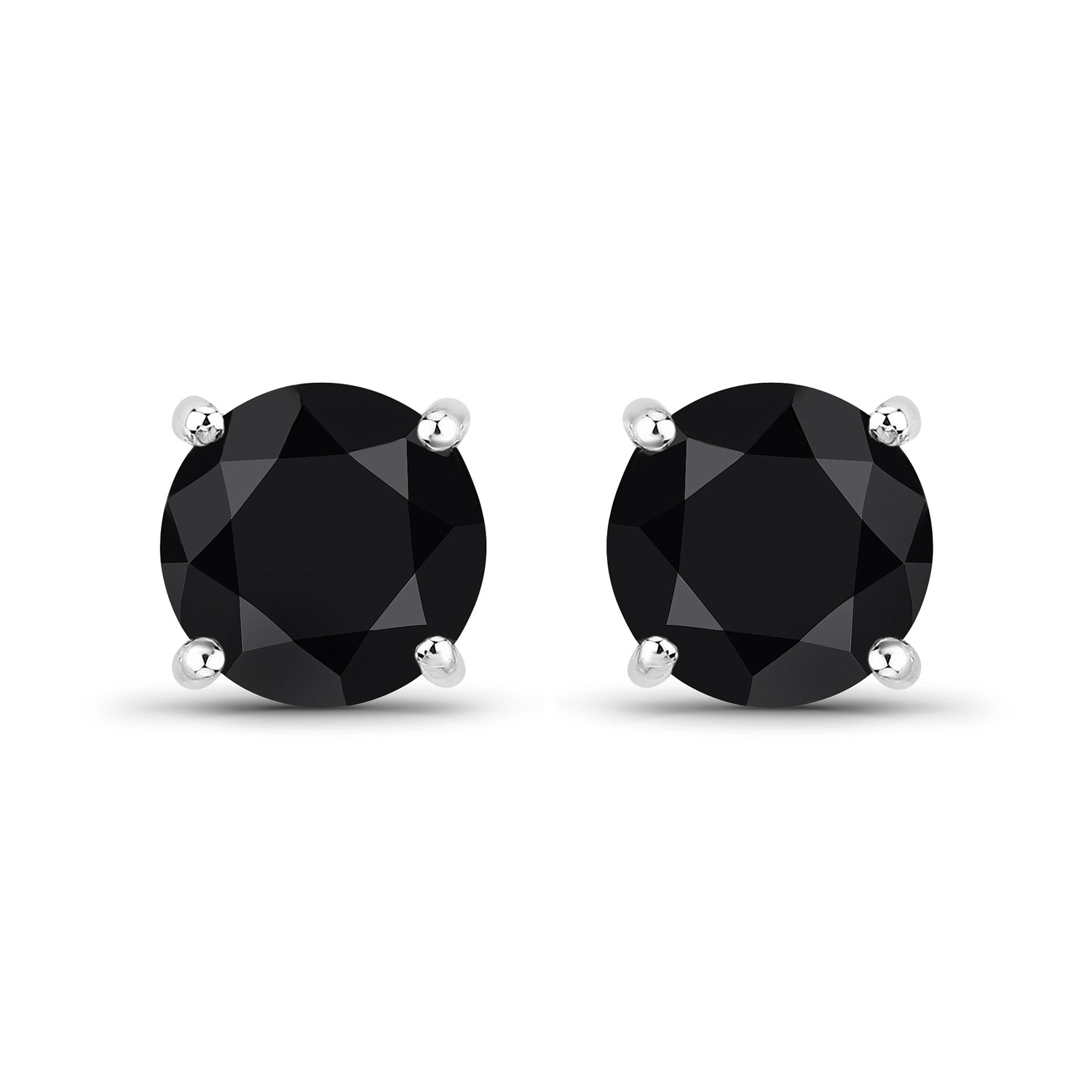 3.00 Carat Genuine Black Diamond .925 Sterling Silver Earrings