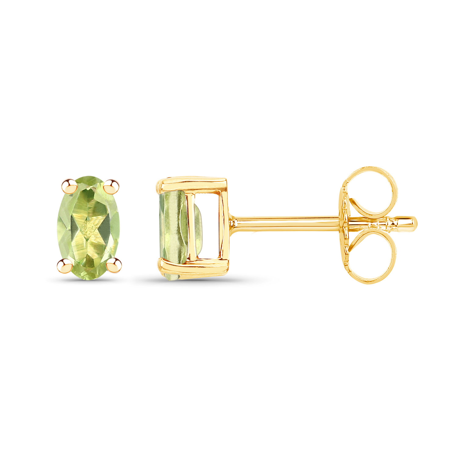 0.46 Carat Genuine Peridot 10K Yellow Gold Earrings