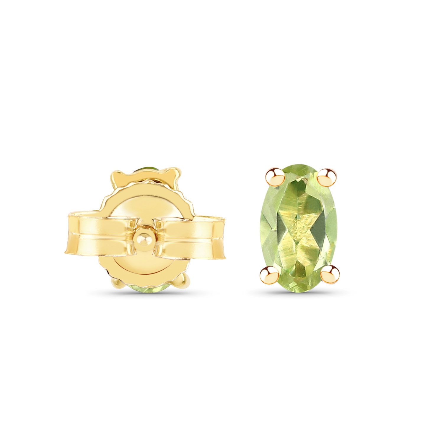 0.46 Carat Genuine Peridot 10K Yellow Gold Earrings