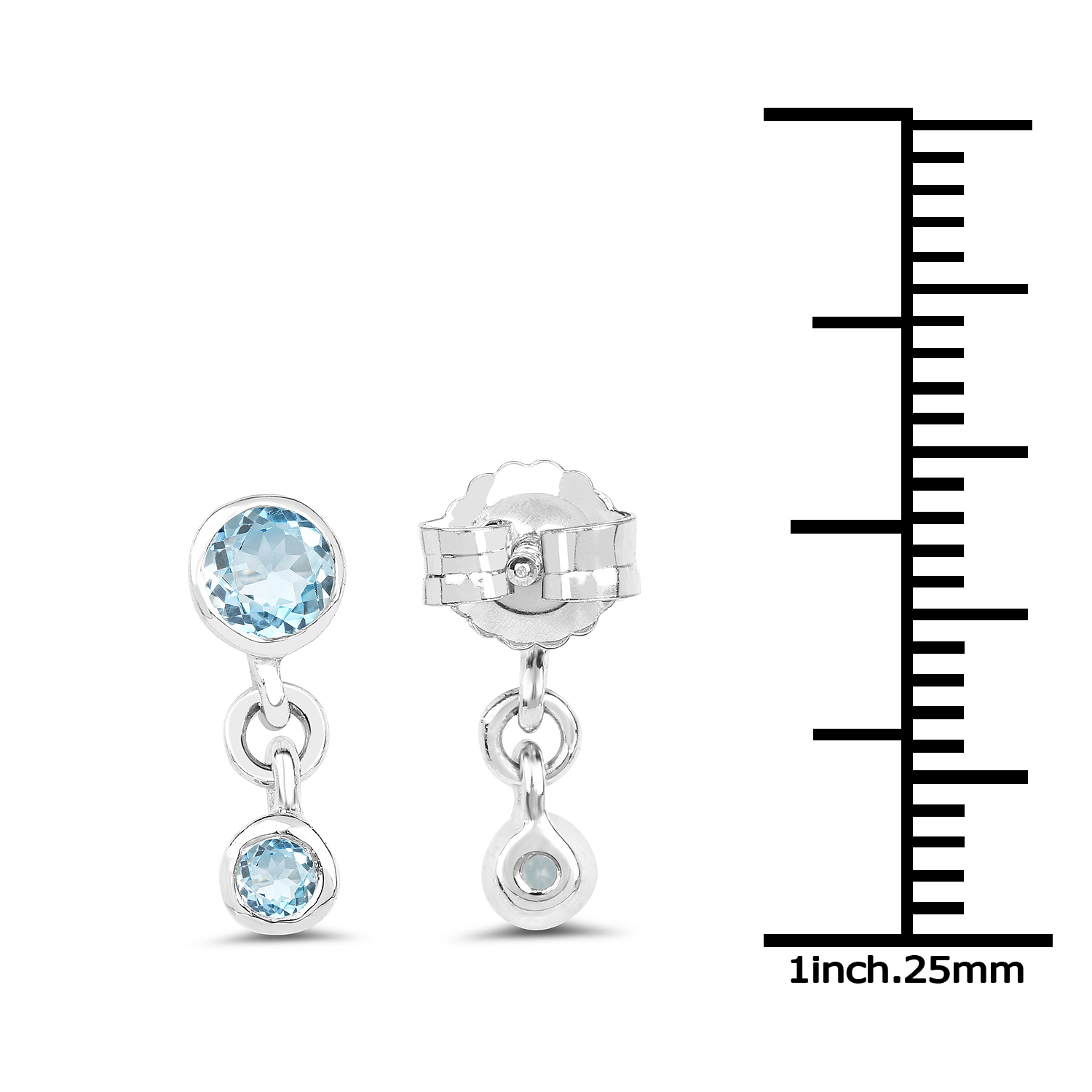 0.79 Carat Genuine Blue Topaz .925 Sterling Silver Earrings