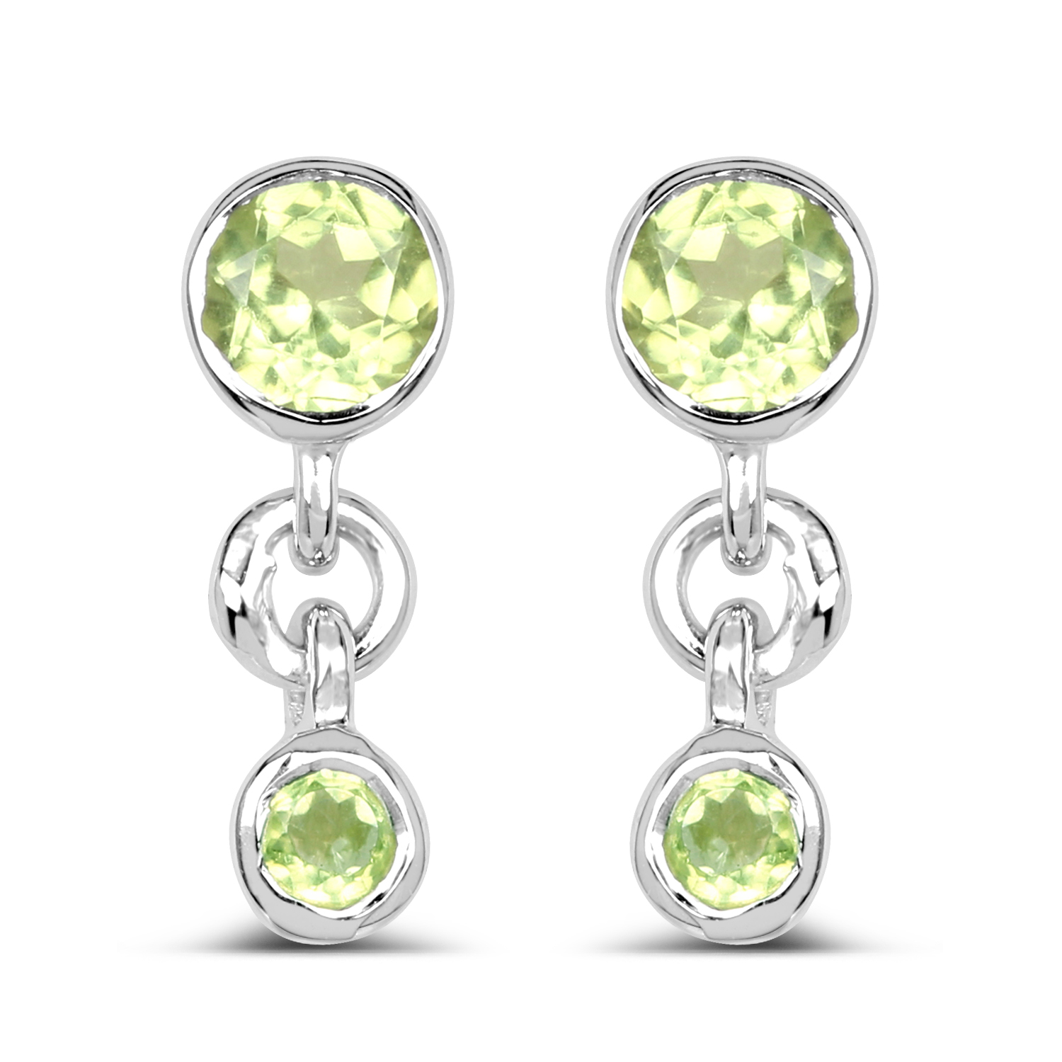 0.62 Carat Genuine Peridot .925 Sterling Silver Earrings