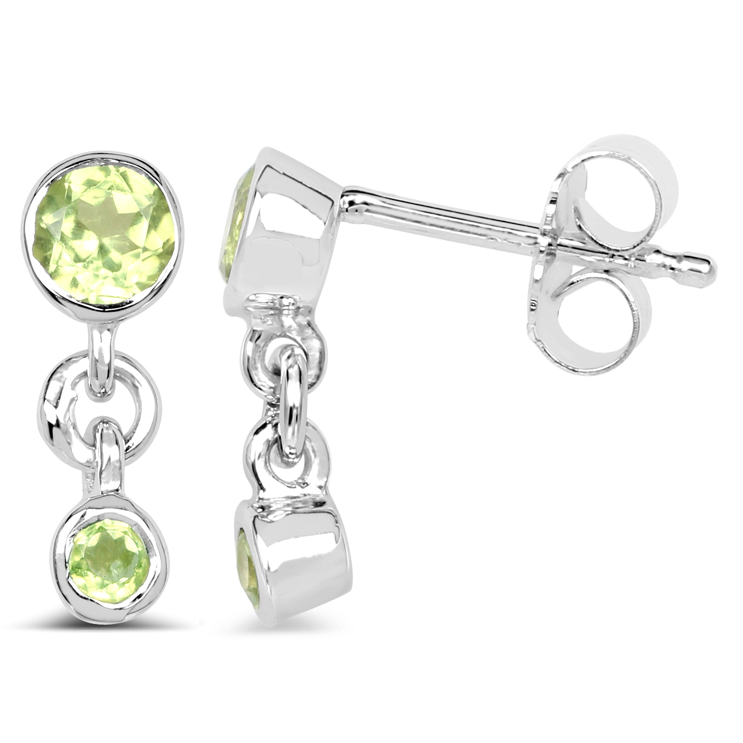 0.62 Carat Genuine Peridot .925 Sterling Silver Earrings