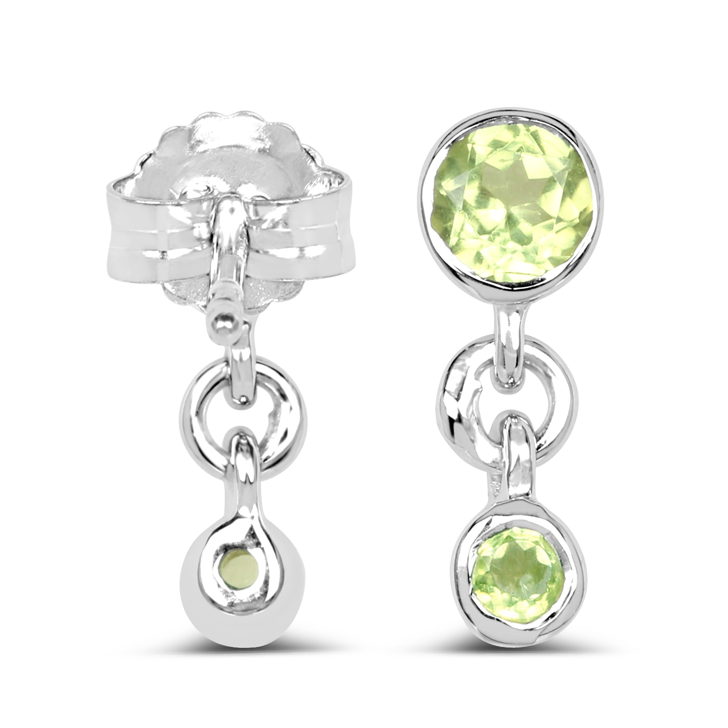0.62 Carat Genuine Peridot .925 Sterling Silver Earrings