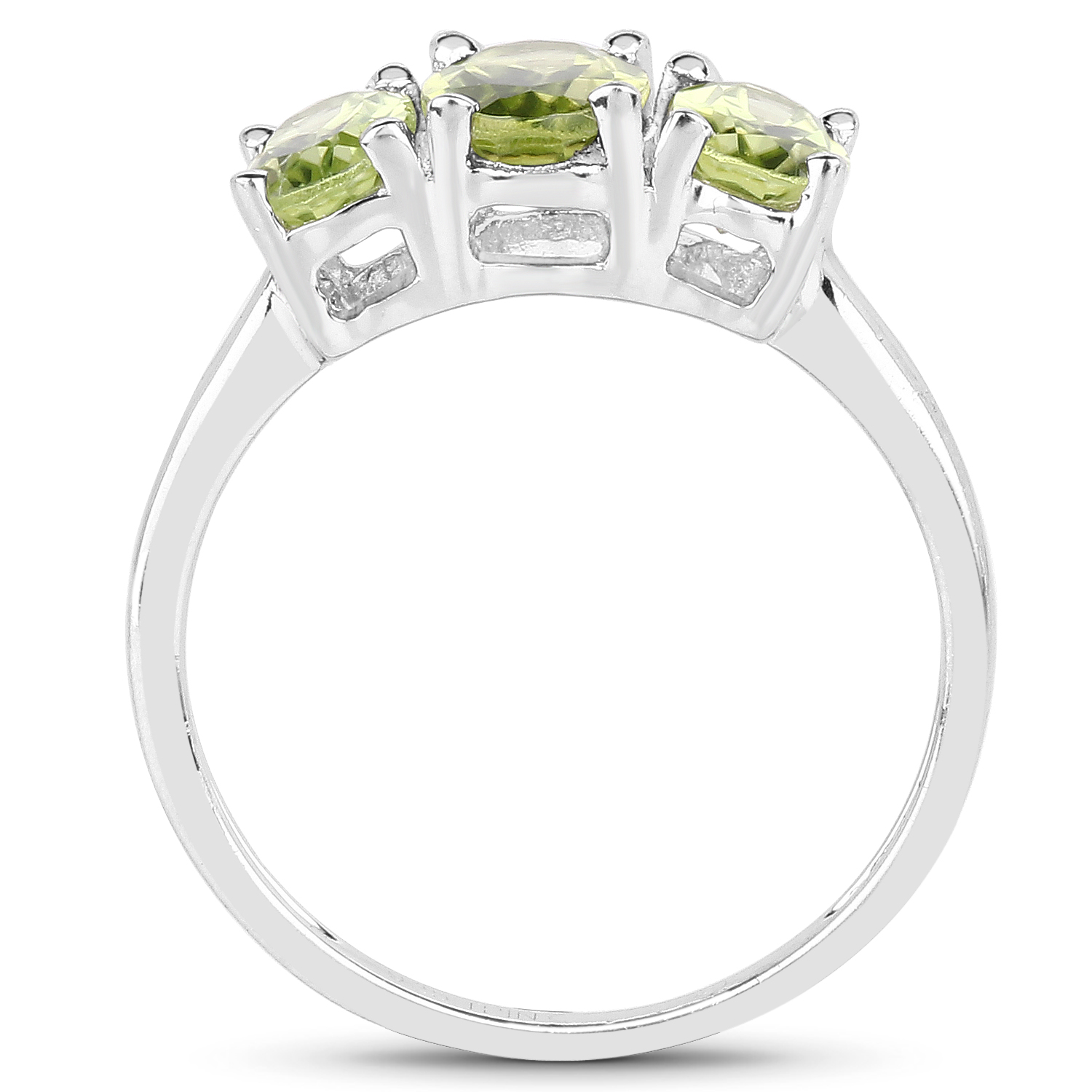 1.73 Carat Genuine Peridot .925 Sterling Silver Ring