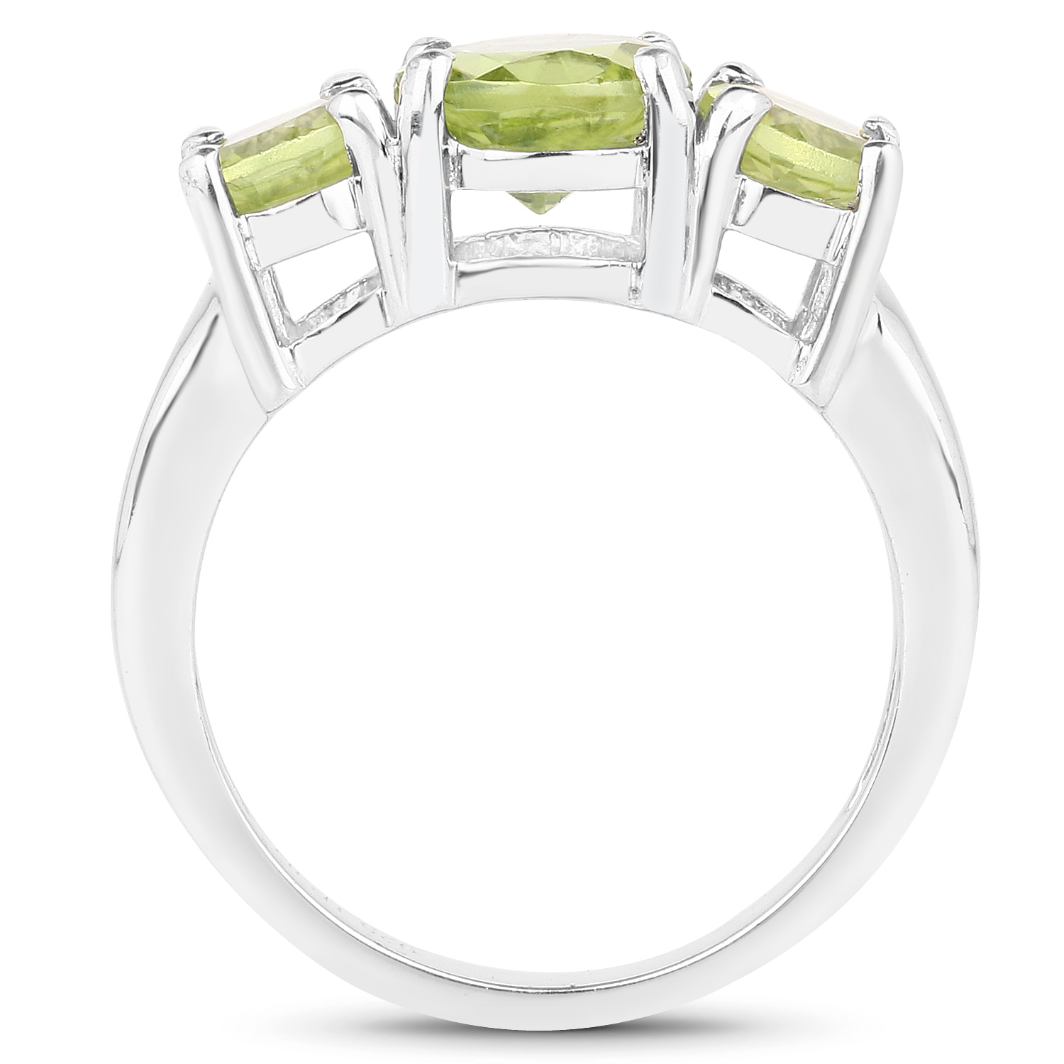 2.35 Carat Genuine Peridot .925 Sterling Silver Ring