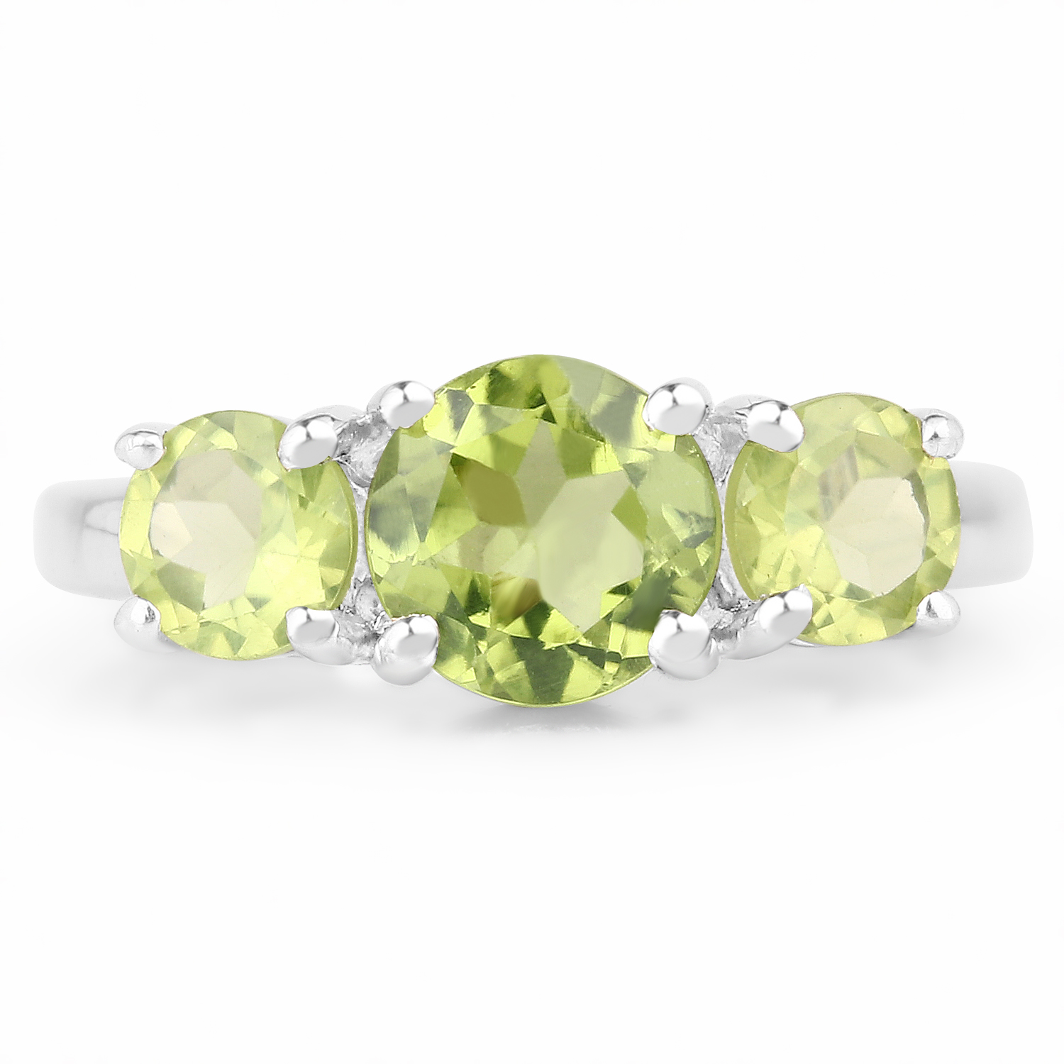 2.35 Carat Genuine Peridot .925 Sterling Silver Ring