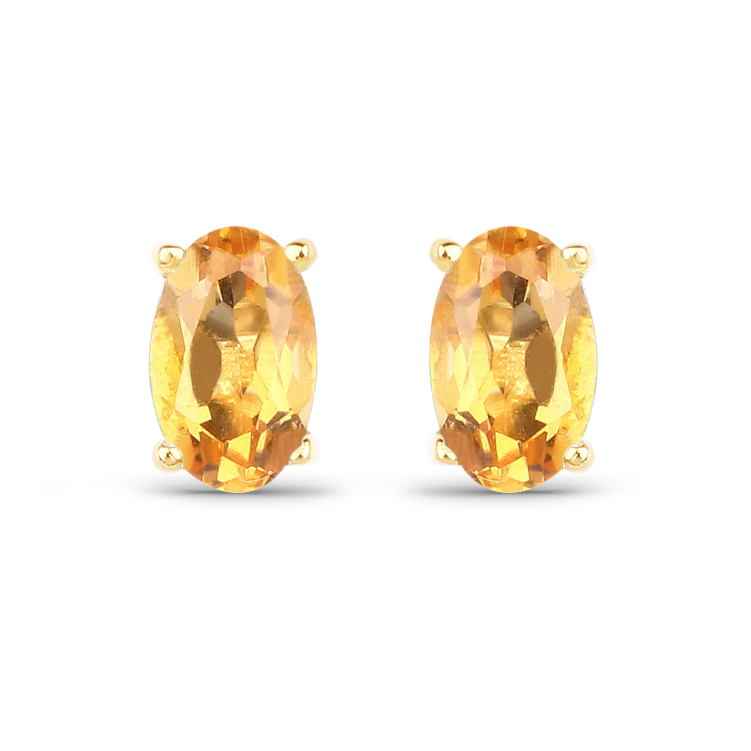 0.44 Carat Genuine Citrine 10K Yellow Gold Earrings